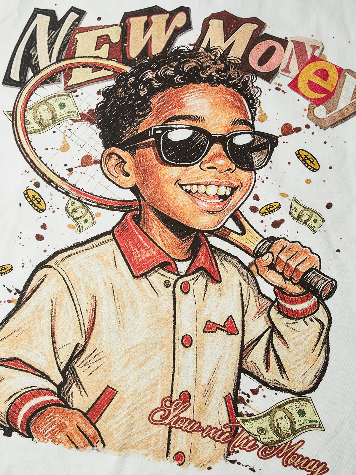 NOISSEY "NEW MONEY" TENNIS BOY GRAFFITI ART TEE
