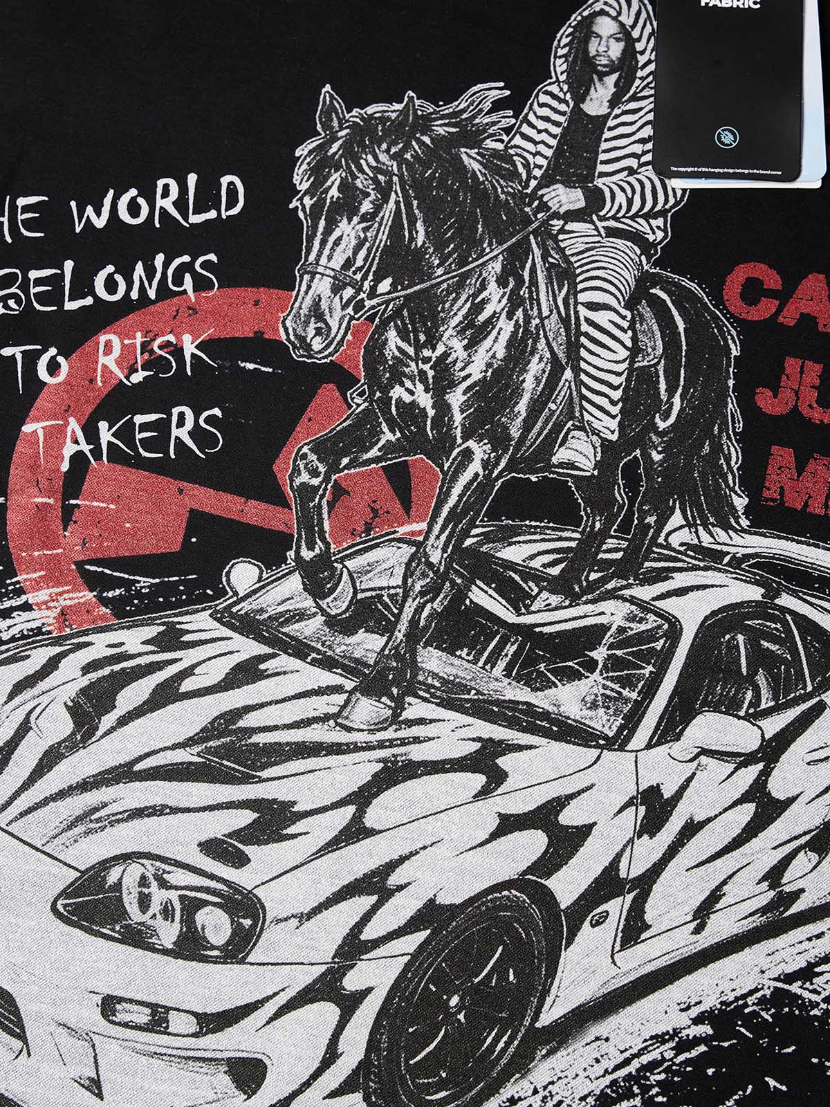 NOISSEY "Risk Takers" Black Long-Sleeve - Zebra Graffiti Tee