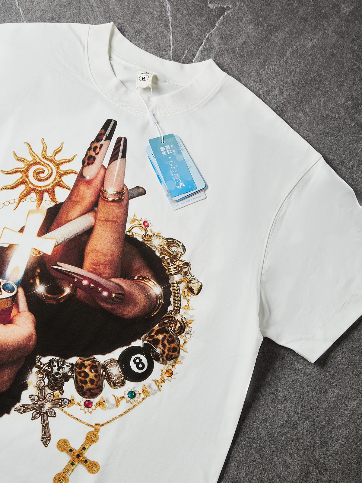 NOISSEY "Leopard Nails" White Tee - Oversized Graphic T-Shirt