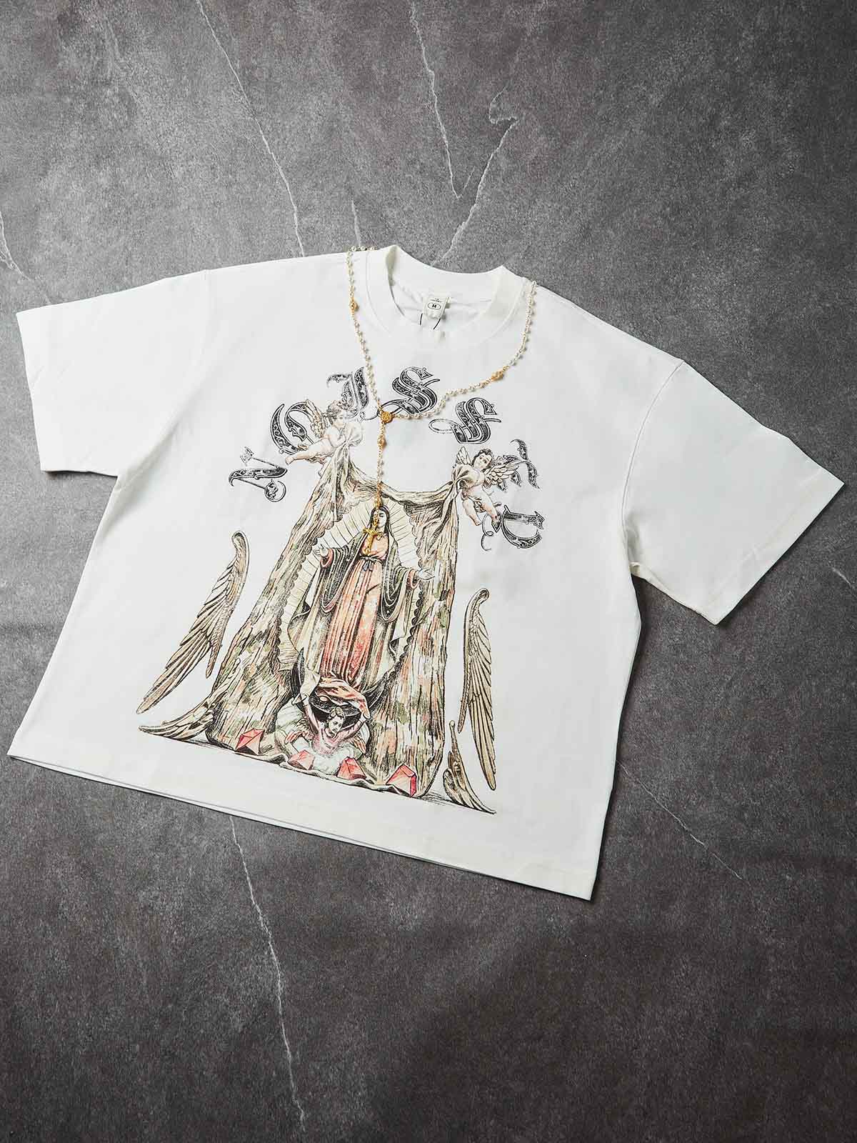 NOISSEY "Virgin Mary & Cherubs" Graphic Tee - Heavyweight Studio White