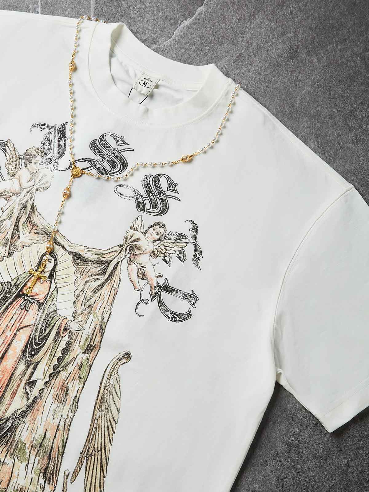 NOISSEY "Virgin Mary & Cherubs" Graphic Tee - Heavyweight Studio White