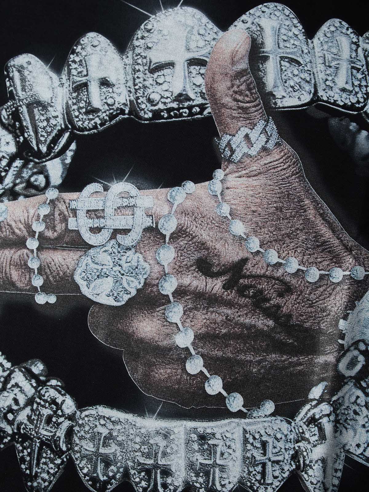 NOISSEY "Iced-out Rosary" Graphic Sweatshirt - Heavyweight Jet Black