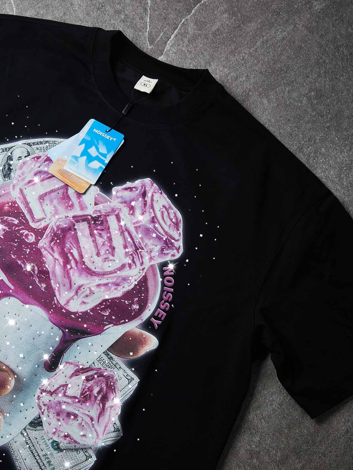 NOISSEY "Frozen Cash" Double Cup Ice-Block Money Graphic Boxy Tee