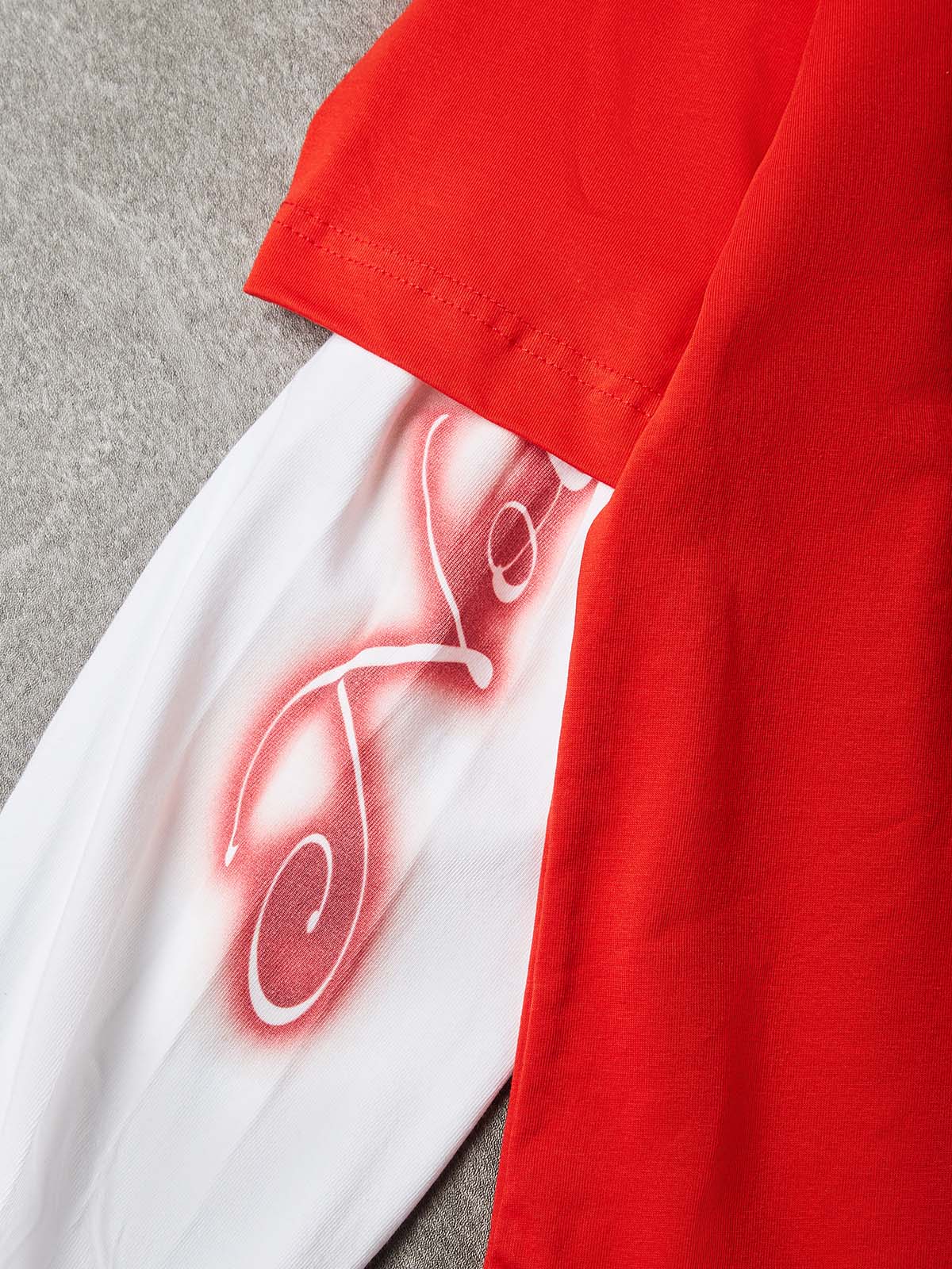 NOISSEY "A New Era Of Me" Double-Sleeve Graphic Sweatshirt - Crimson Red