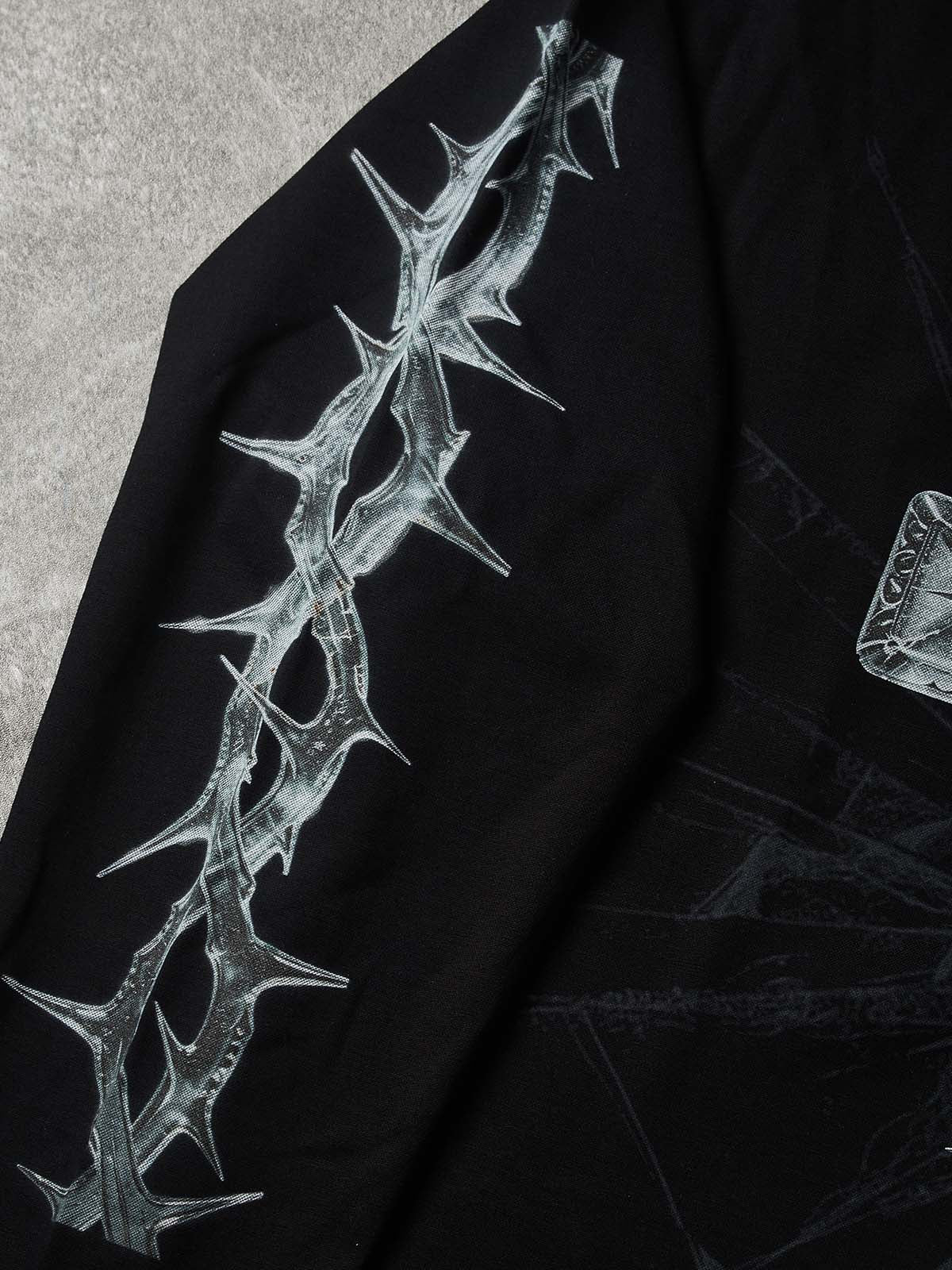 NOISSEY "Glass Cross" Heavyweight Long Sleeve - Cyber Gothic Black