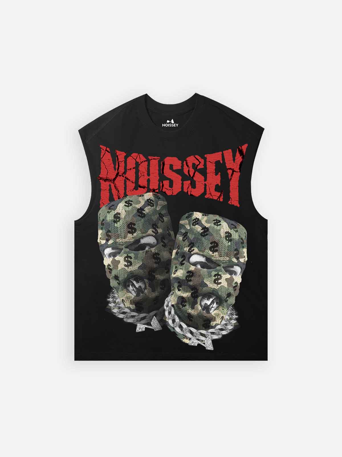 NOISSEY Camo Double Head Mask Print Tank Top
