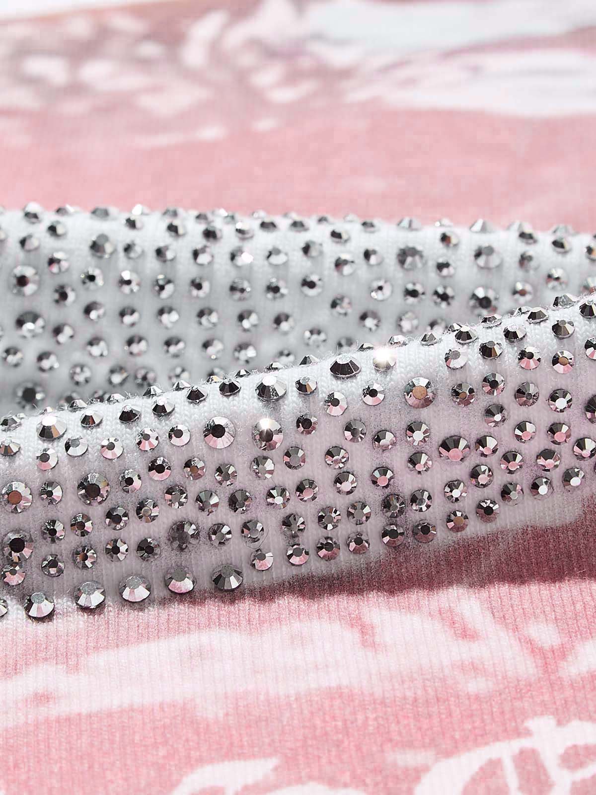 Glittering Diamond Grills Print Tank Top