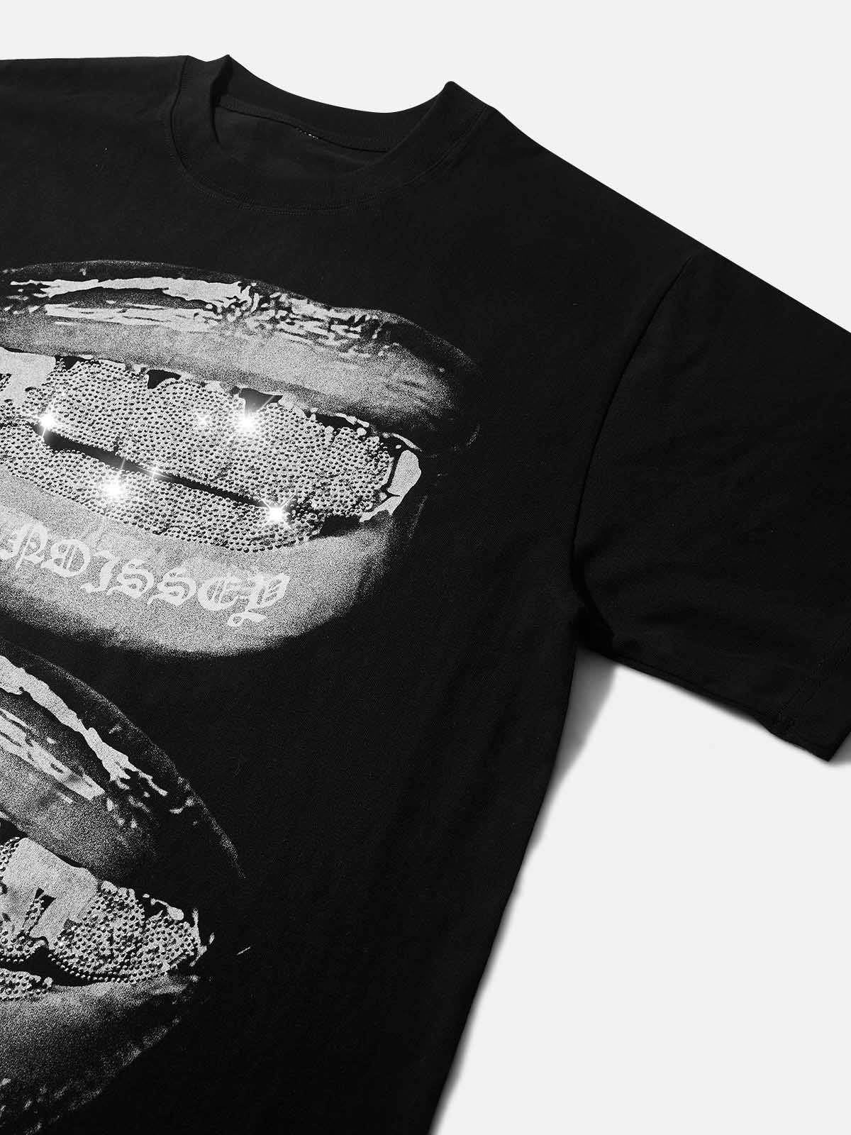 3D Rhinestone Grillz Tee | Authentic "Iced Out" Crystal Detail | NOISSEY