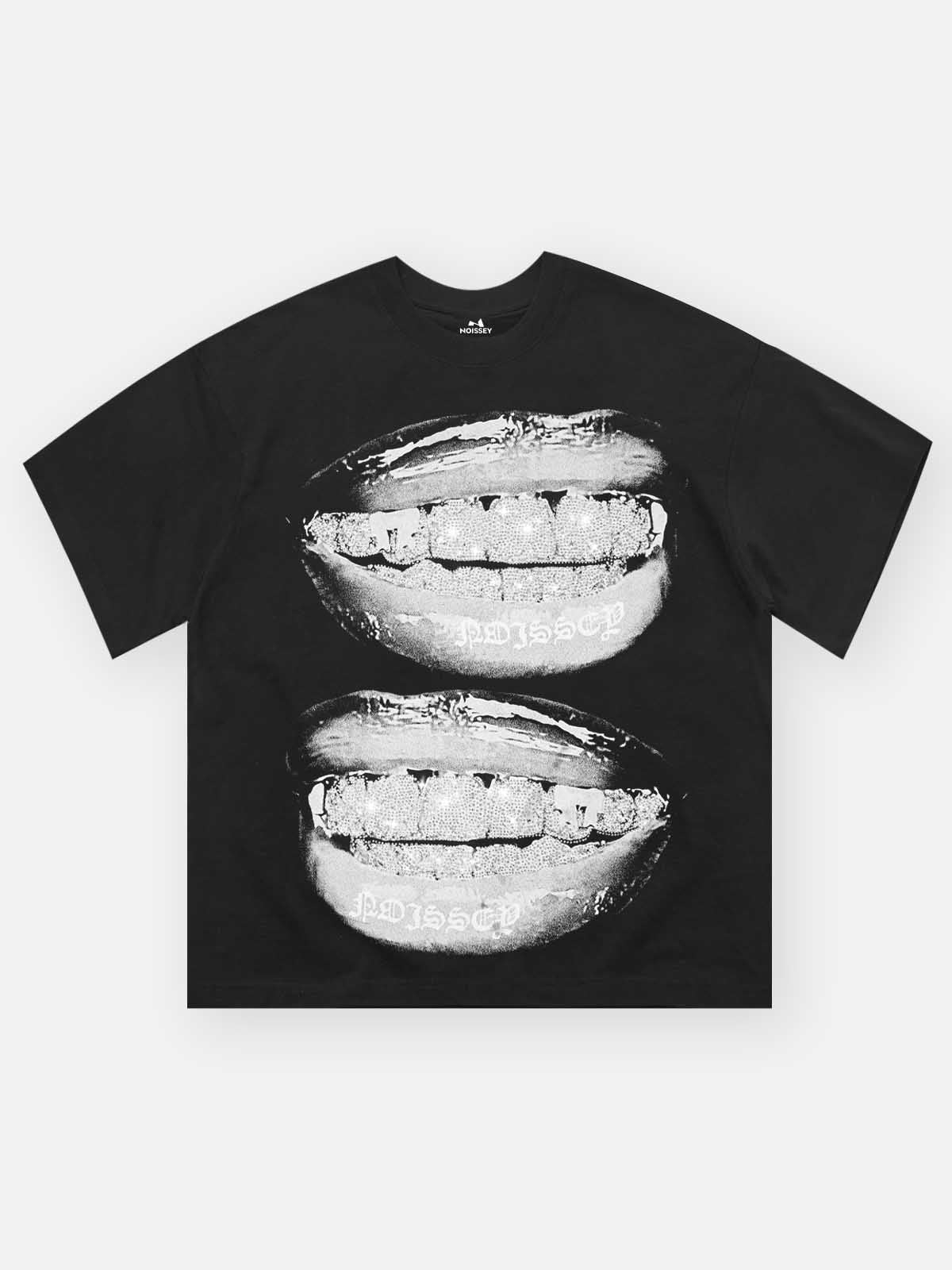 3D Rhinestone Grillz Tee | Authentic "Iced Out" Crystal Detail | NOISSEY