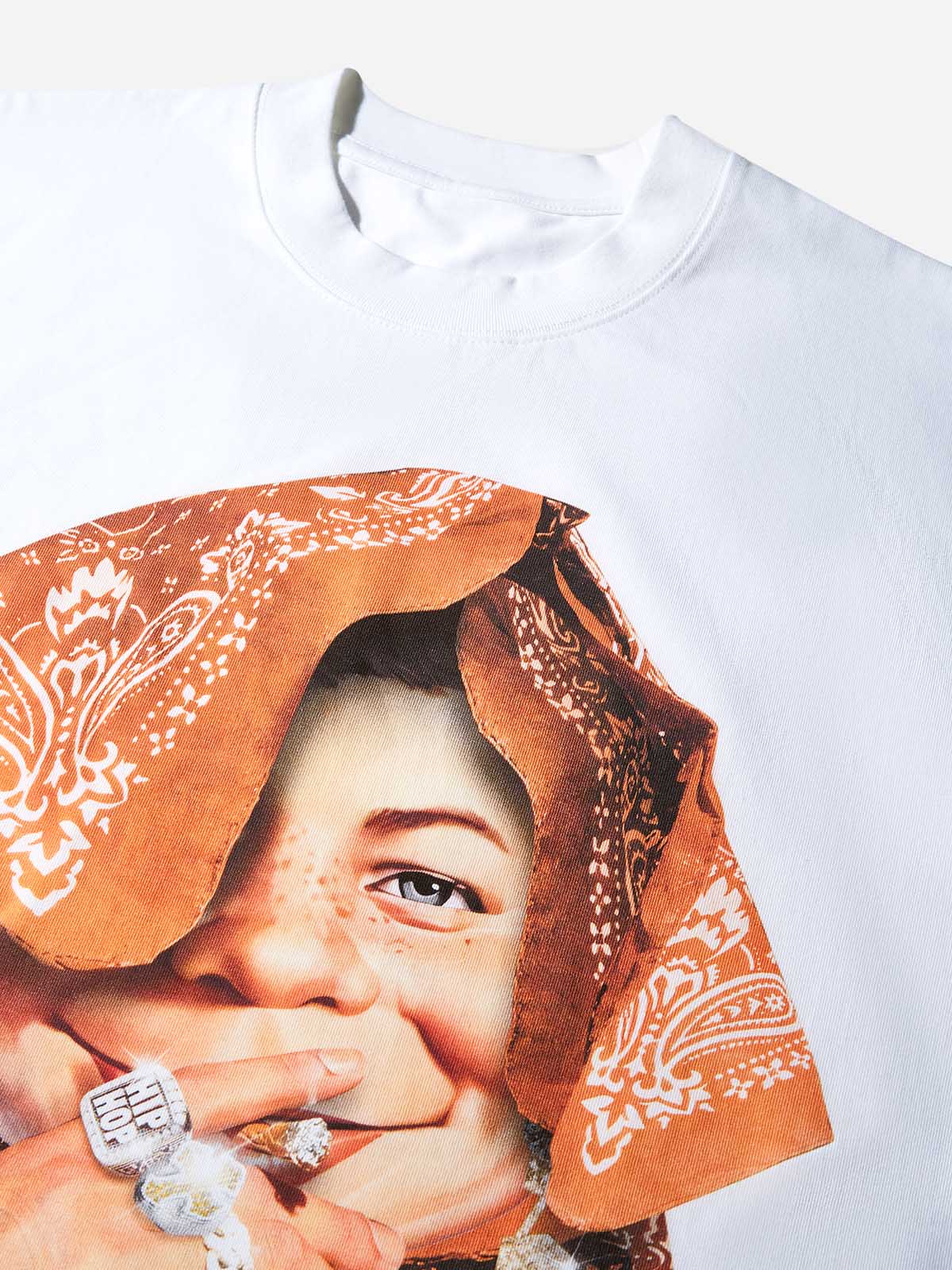 NOISSEY "Bad Boy" Orange Bandana Portrait Cooling Boxy Tee
