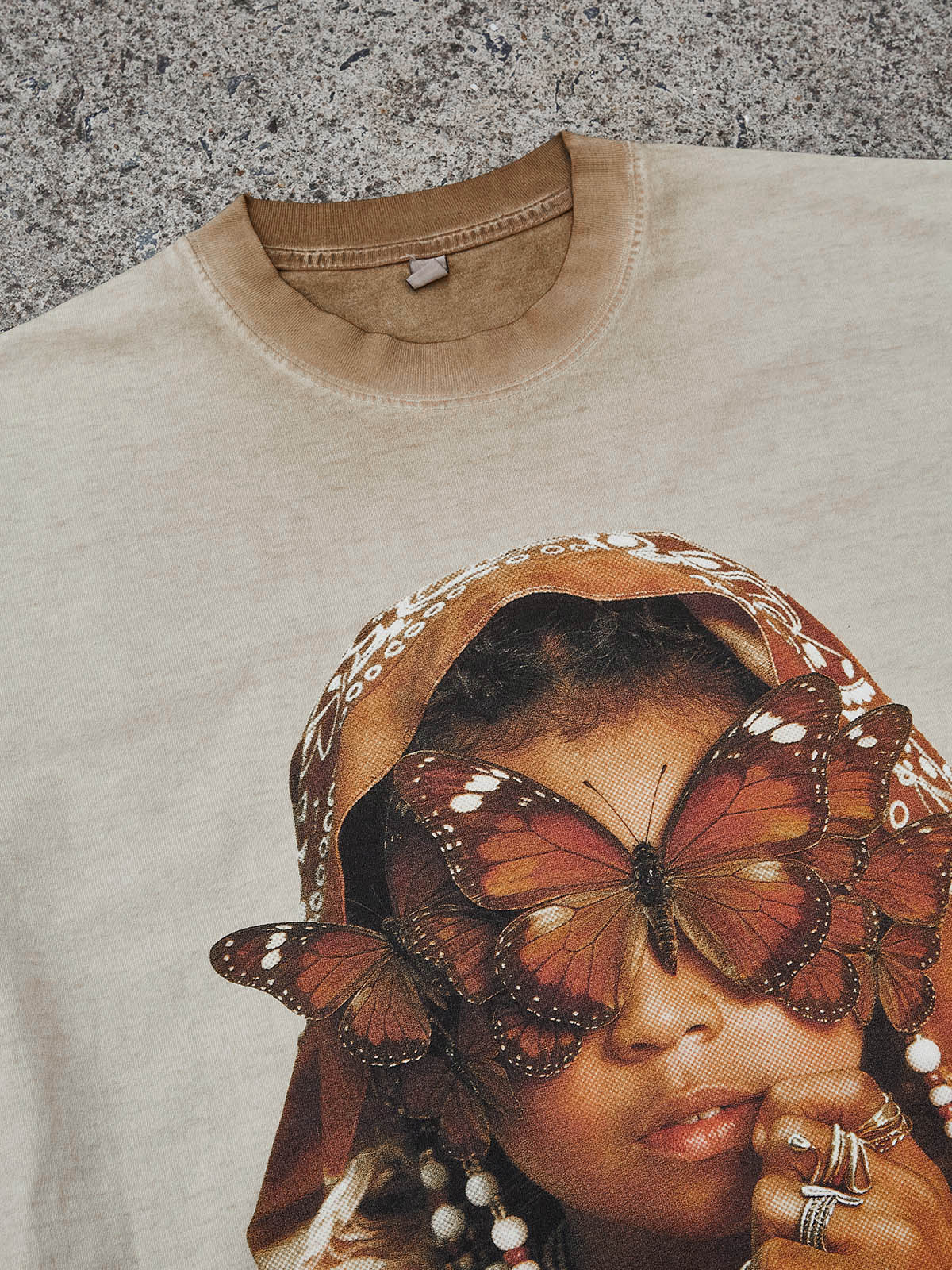 NOISSEY Vintage Wash "Paisley Bandana" Butterfly Portrait Tee