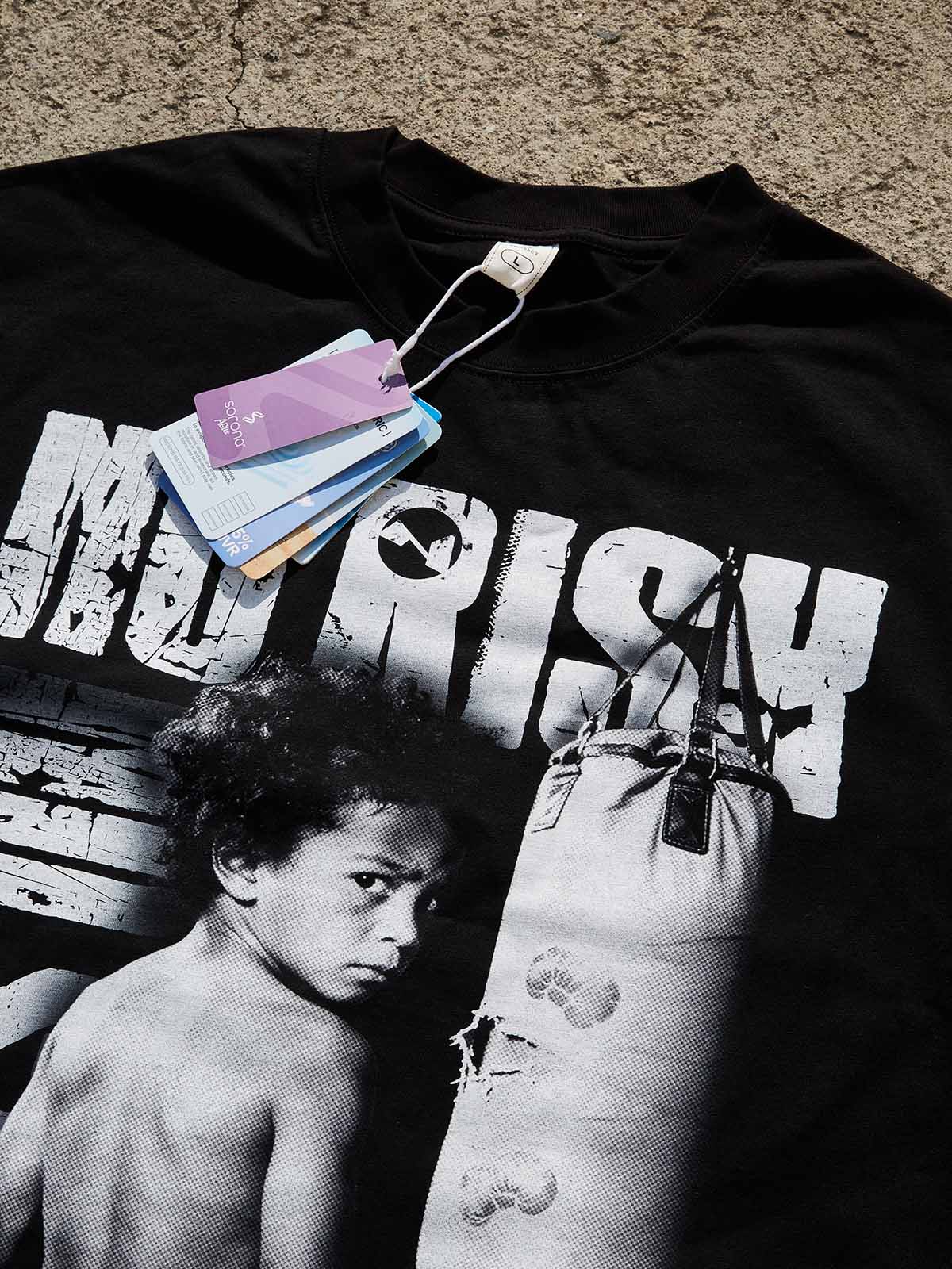 NO RISK NO STORY Heavyweight Cotton T-Shirt - Oversized Movie Poster Print