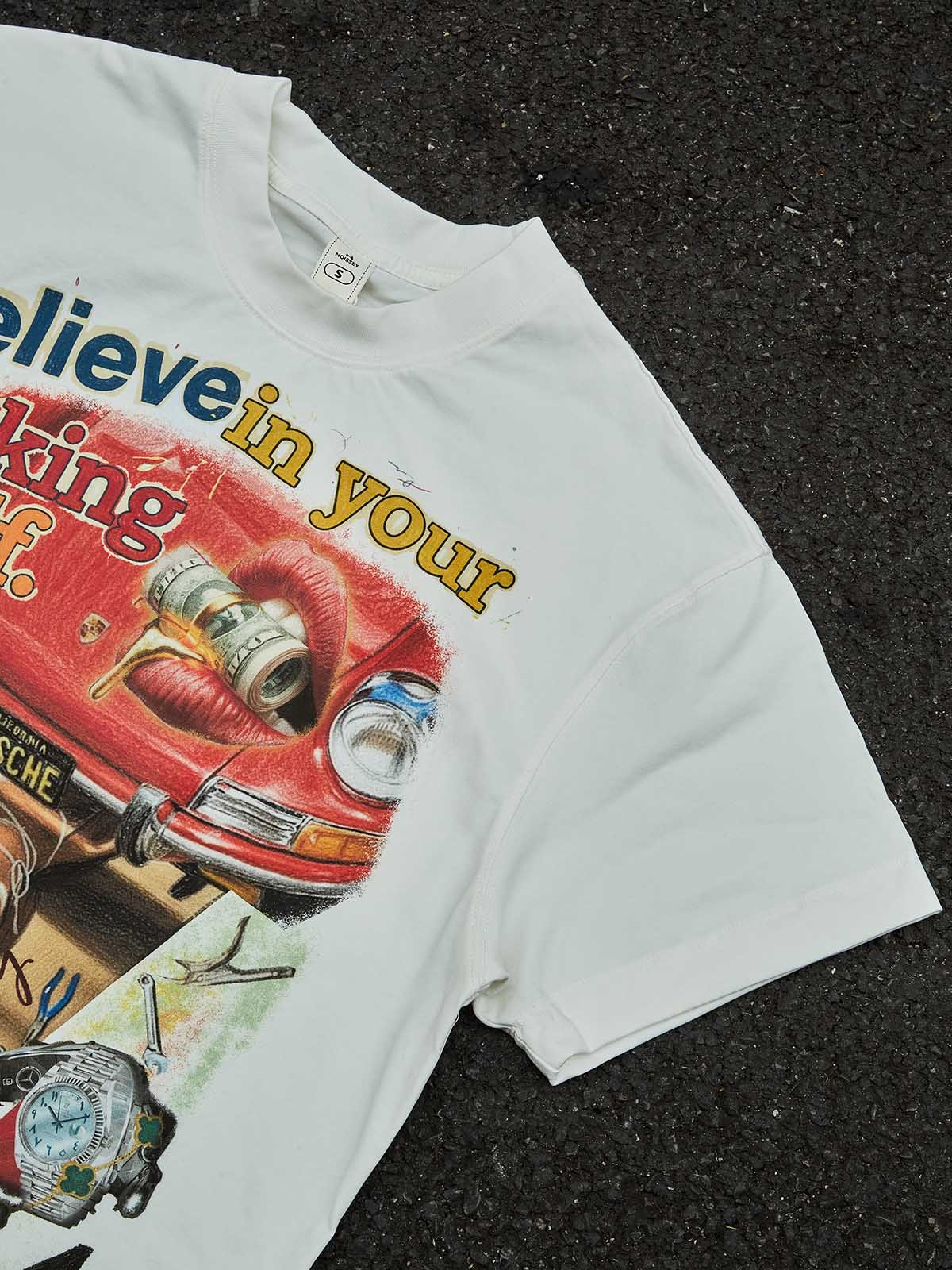 "MONEY TALKS" Bold Graffiti Art Print Statement T-Shirt