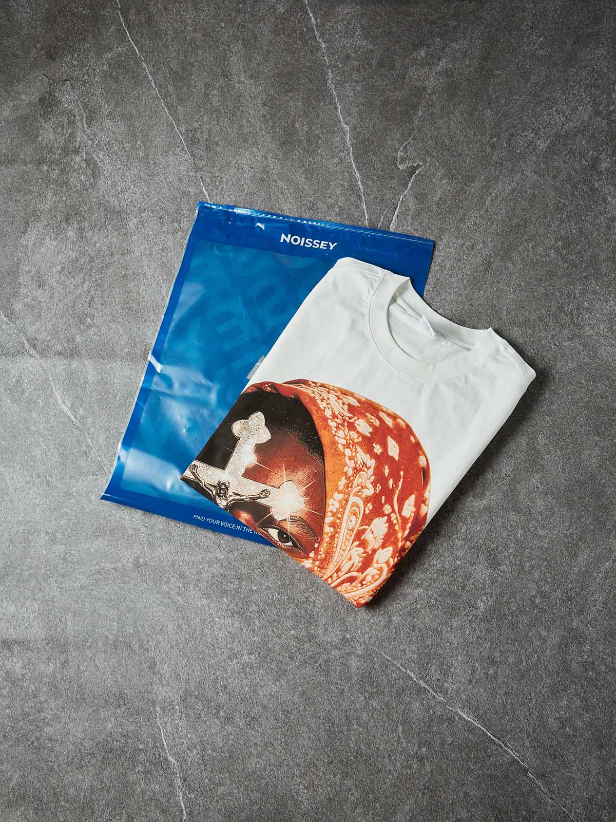 NOISSEY ORANGE BANDANA - ICED OUT CRUCIFIX ART TANK TOP