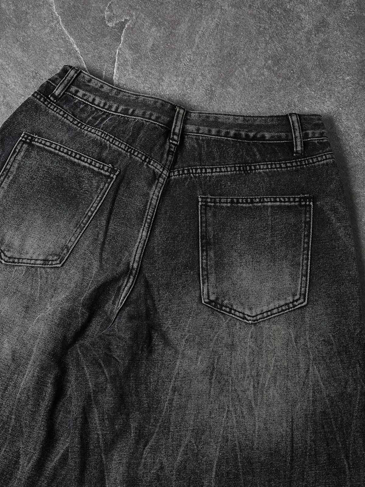 NOISSEY "Galactic Constellation" Asymmetric Gothic Cross Denim Jorts 2 Colors