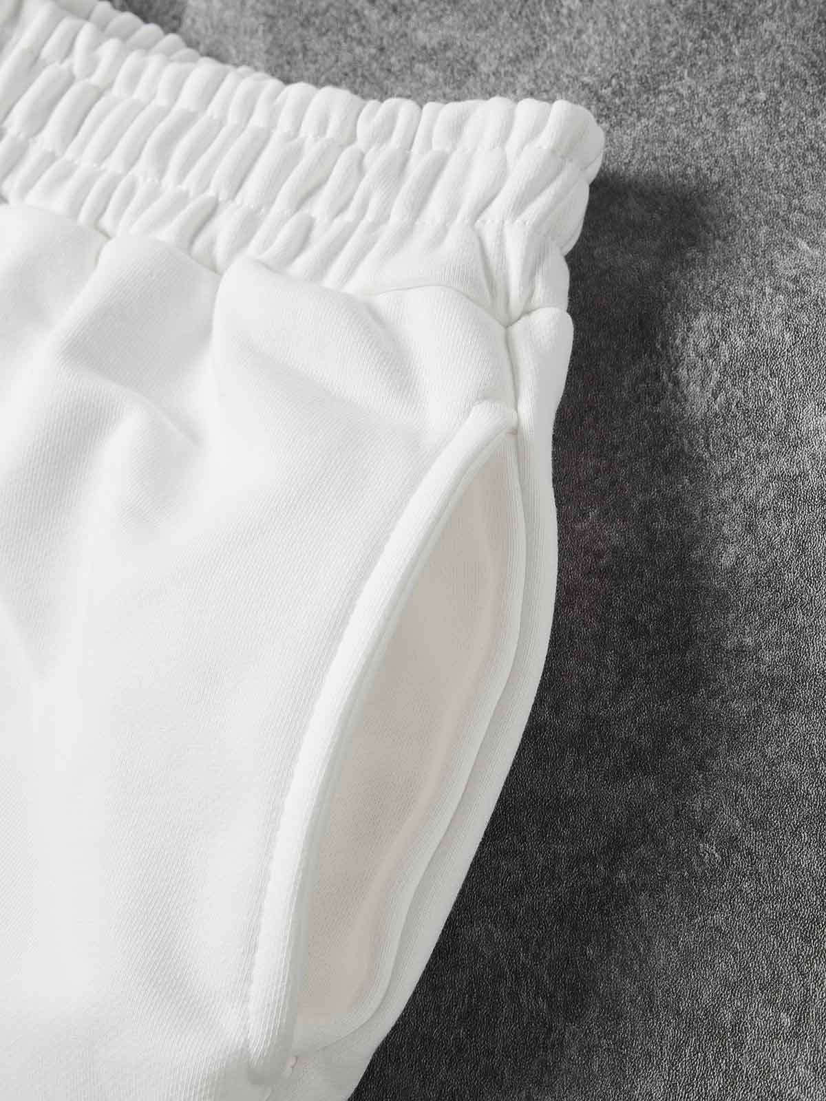 NOISSEY Praying Angel Blue Artwork Relaxed Sweat Shorts - Arctic White
