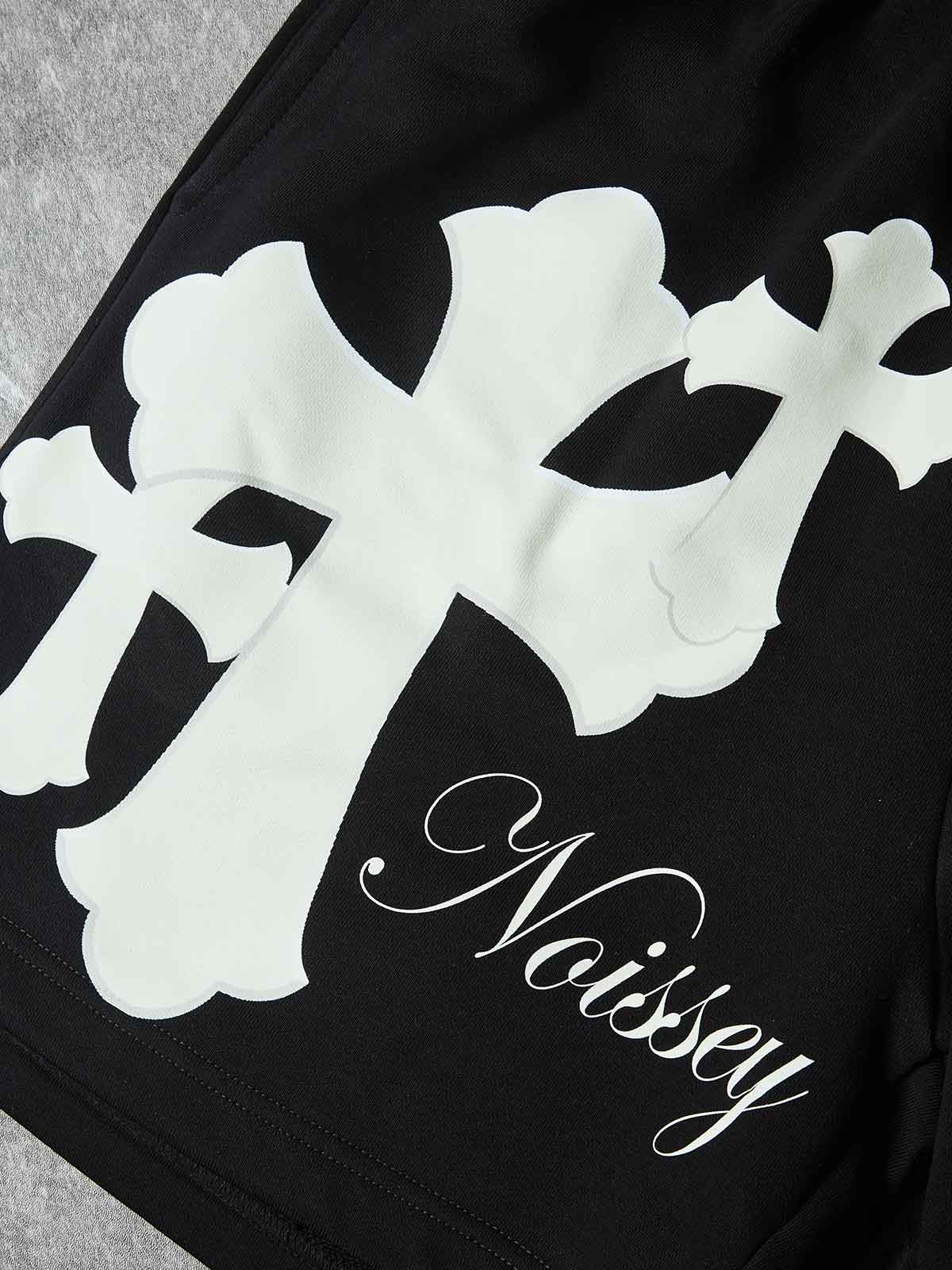 NOISSEY "SACRED INNOCENCE" TRIPLE-CROSS GRAPHIC SWEATPANTS