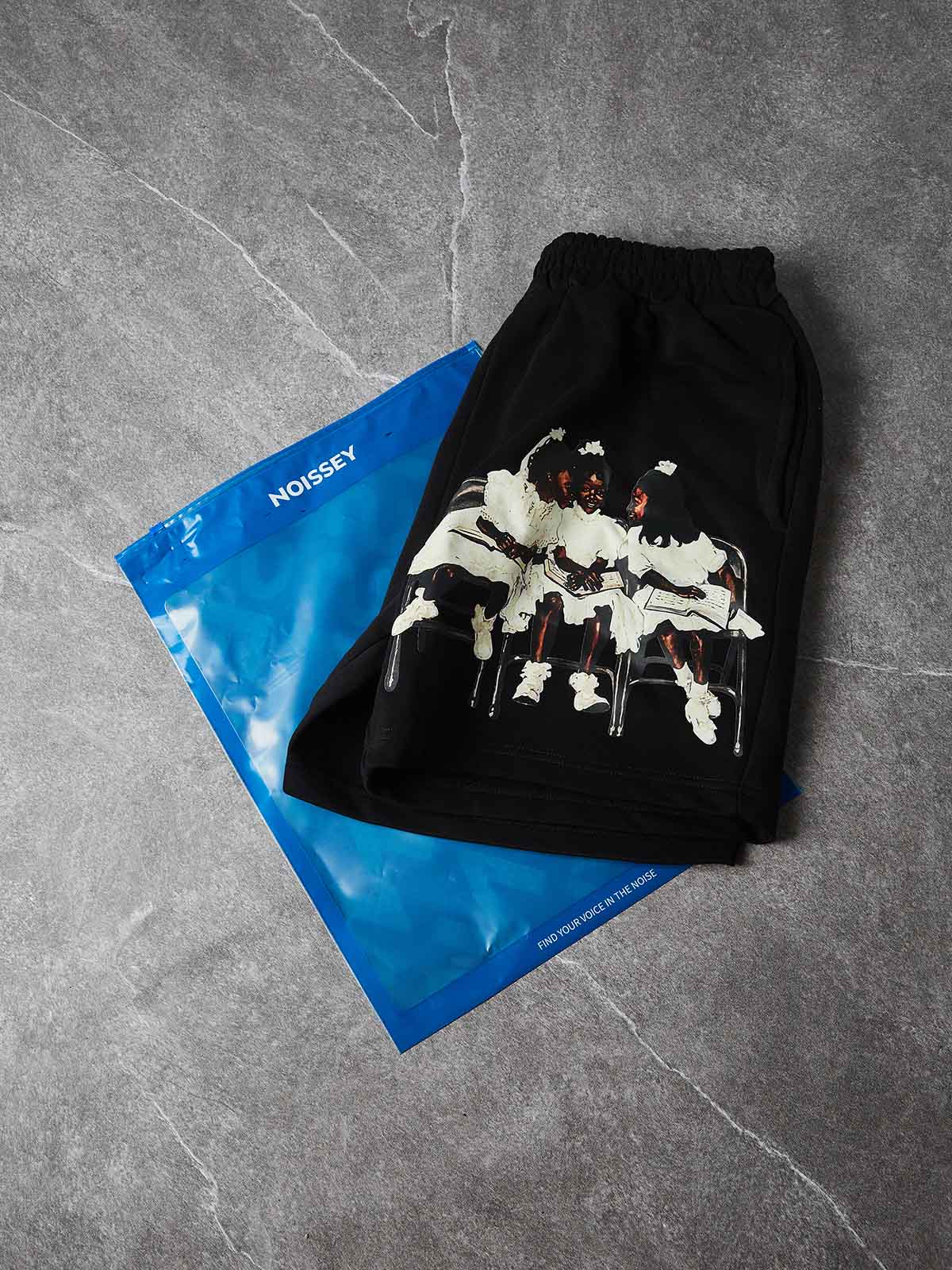 NOISSEY "SACRED INNOCENCE" TRIPLE-CROSS GRAPHIC SWEATPANTS