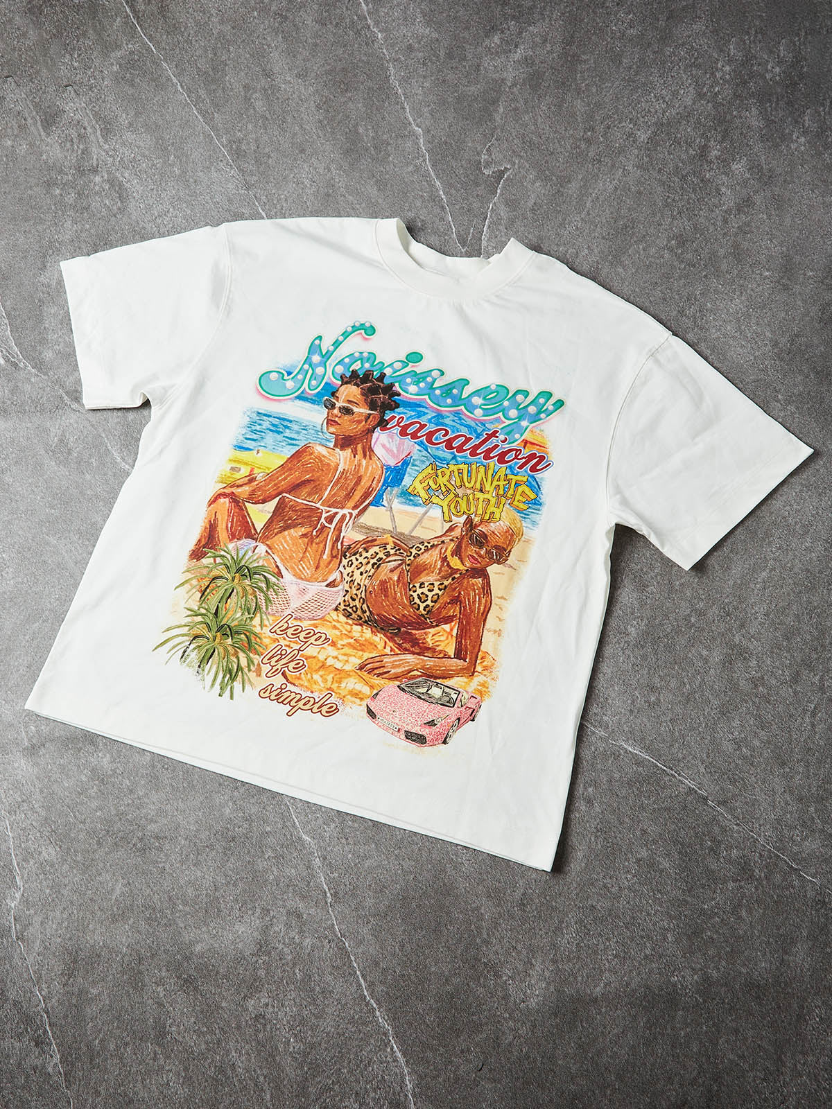 NOISSEY "Fortunate Youth" Vacation Graffiti Art Heavyweight Oversized T-Shir