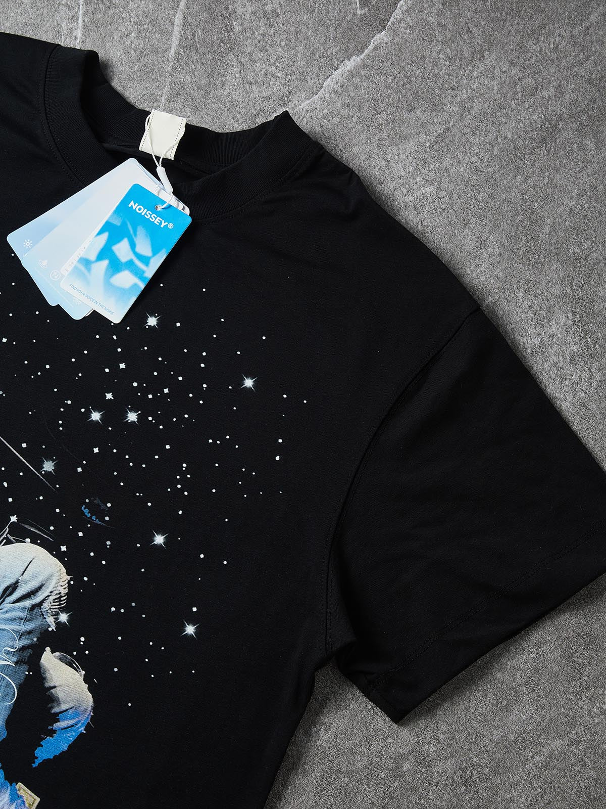 NOISSEY "Starry Reverie" Starlight Graphic Little Oversize Tee - Pitch Black