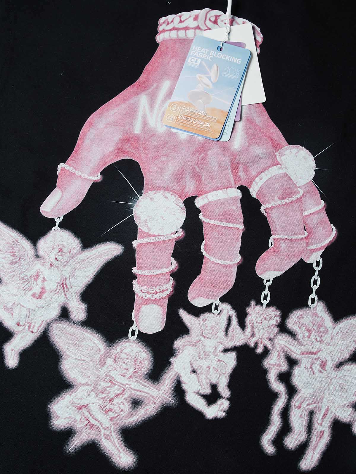 NOISSEY "Hand of Seraph" Pink Neon Tank Top - Onyx Black