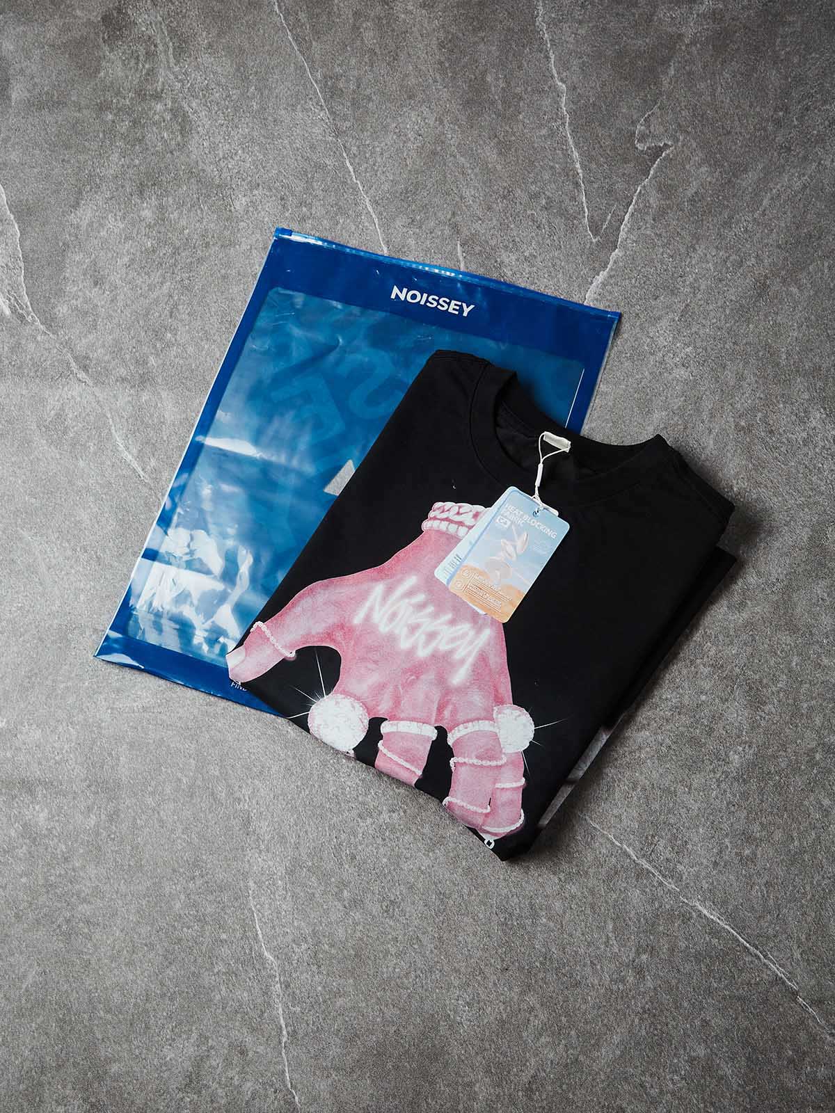 NOISSEY "Hand of Seraph" Pink Neon Tank Top - Onyx Black