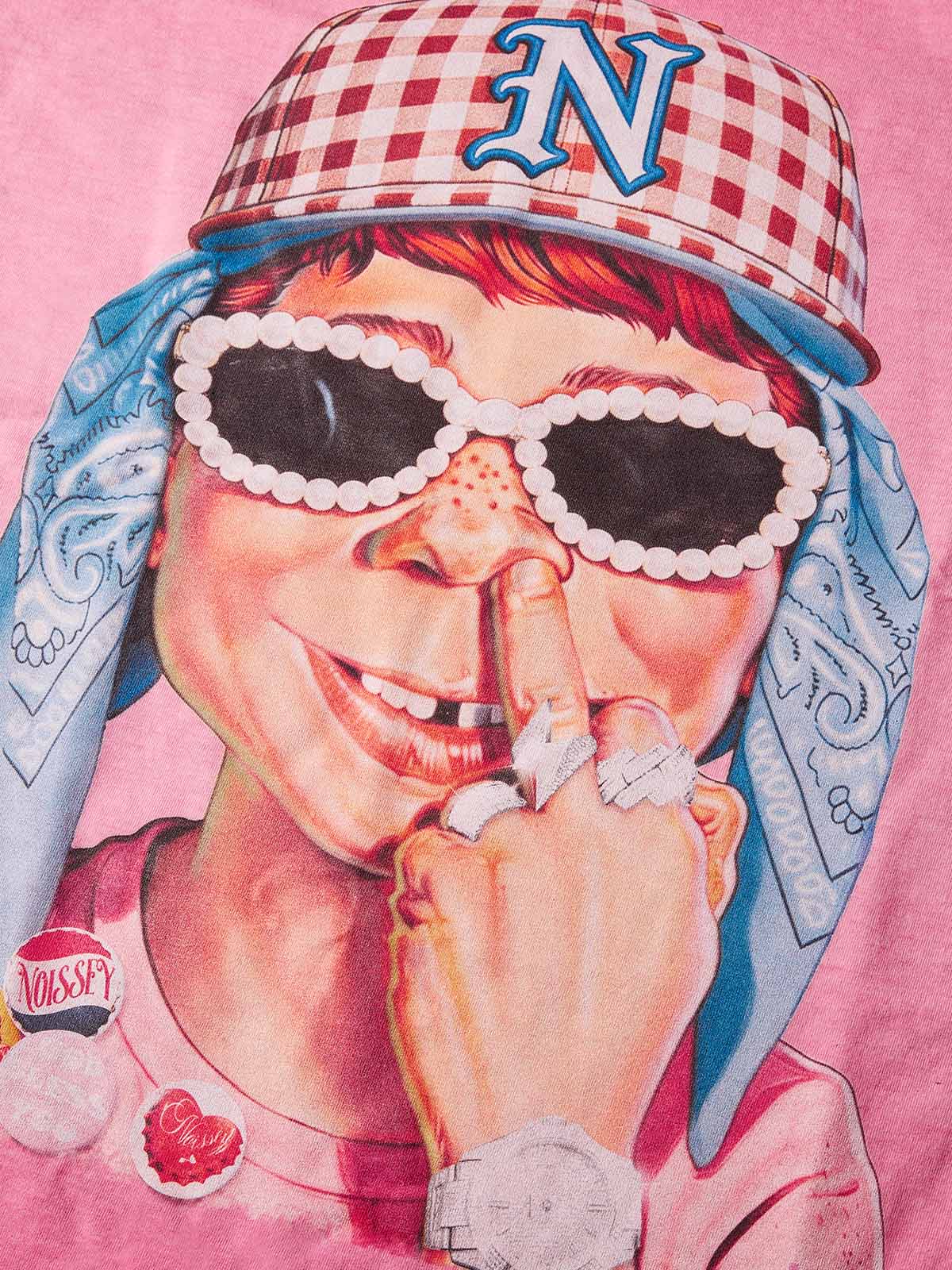 NOISSEY "Newman Defiance" Graphic Oversized Tee - Bubblegum Pink