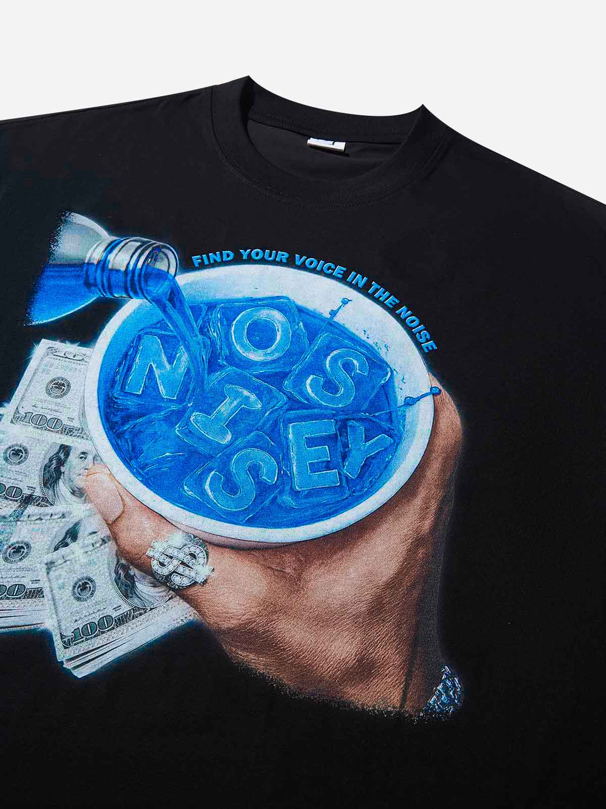 NOISSEY "Cheers to Money" Blue Soup Heavyweight Boxy Tee | Find Your Voice