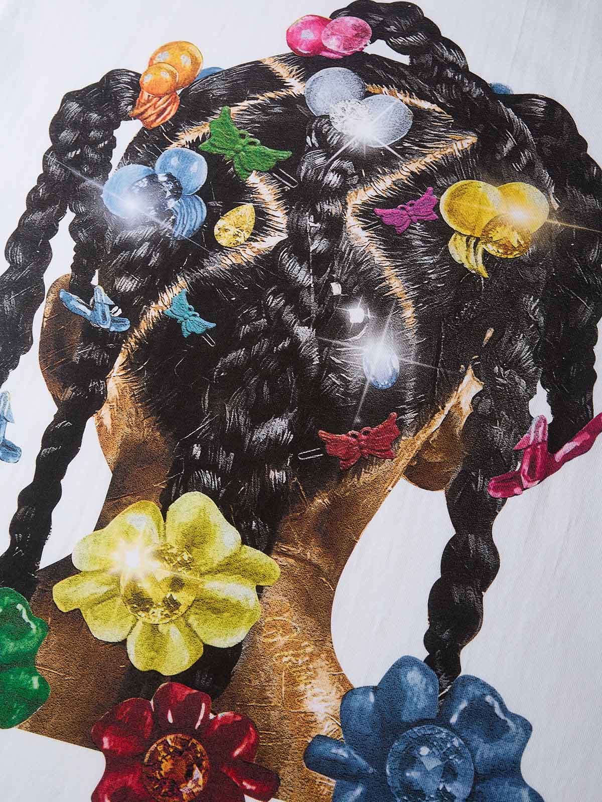 NOISSEY "Y2K Barrette" Braided Hair Cooling Boxy Tee
