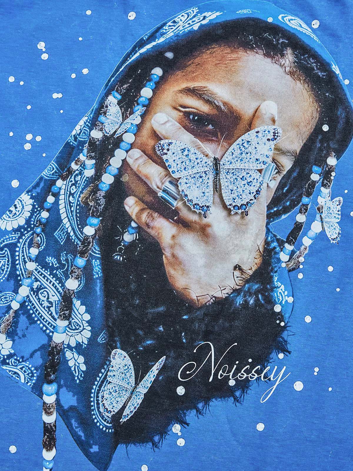 NOISSEY Child with Paisley Bandana Washed Art Print Oversized Graphic T-shirt