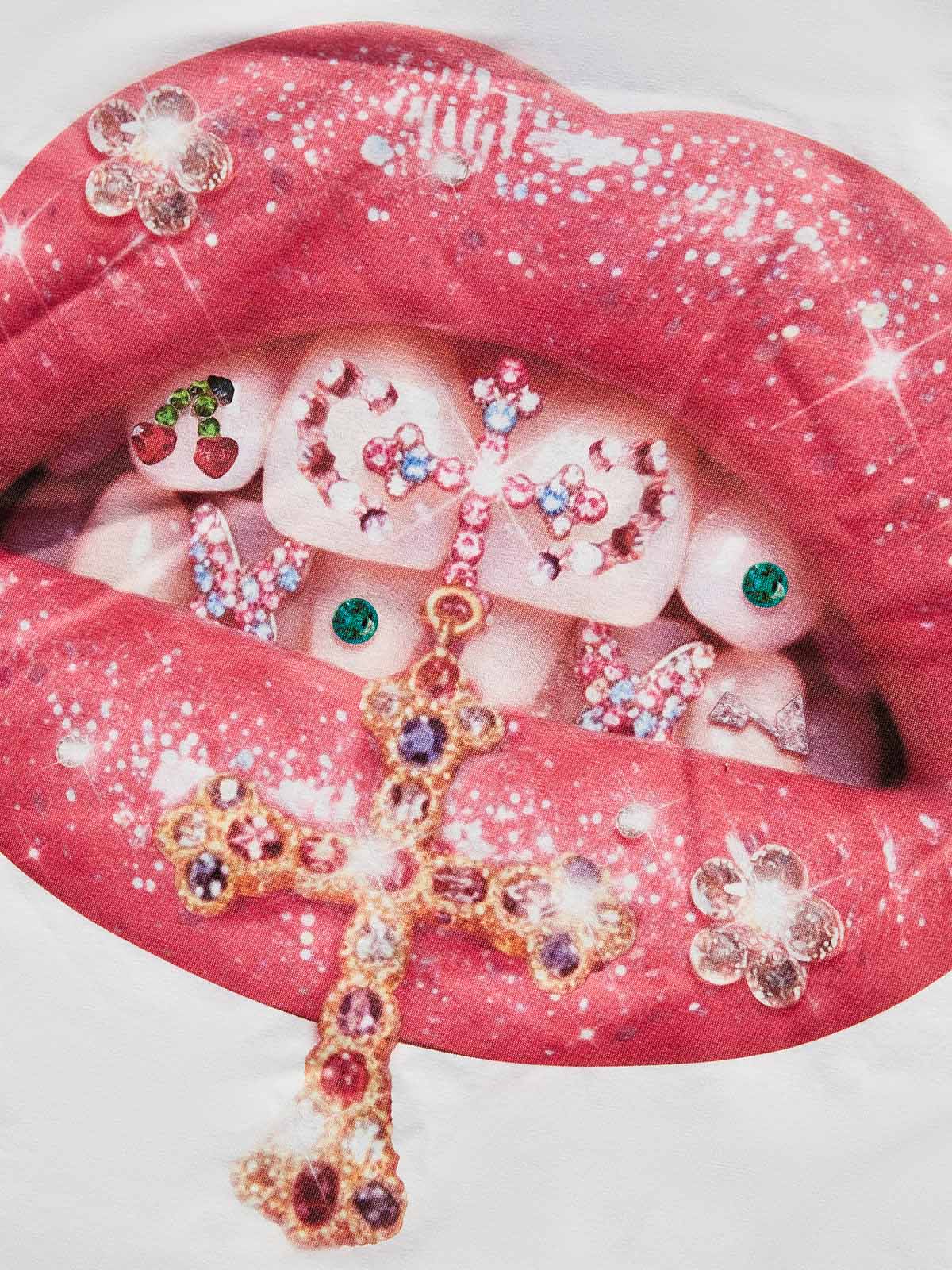 NOISSEY Y2K Grillz Tee - Rhinestone Graphic & Cool Touch Fabric