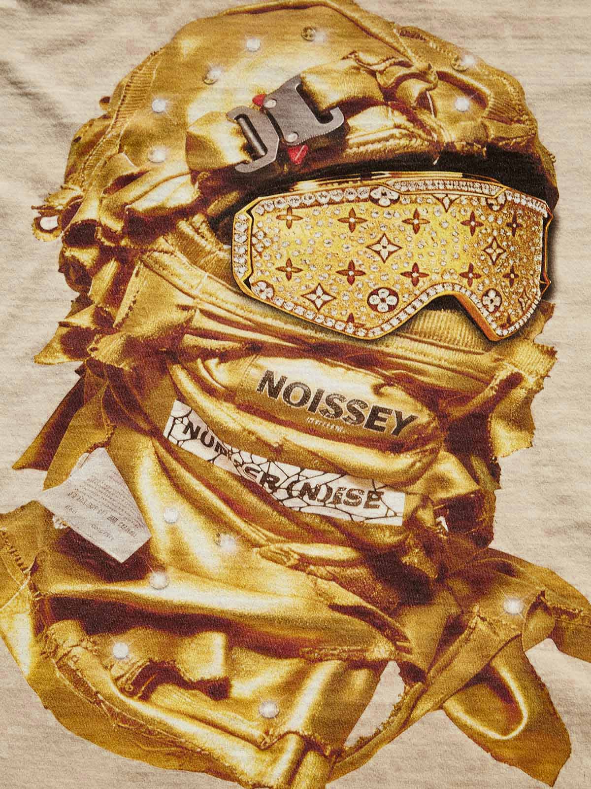 NOISSEY "Gold Standard" Avant-Garde Balaclava Streetwear Graphic T-Shirt