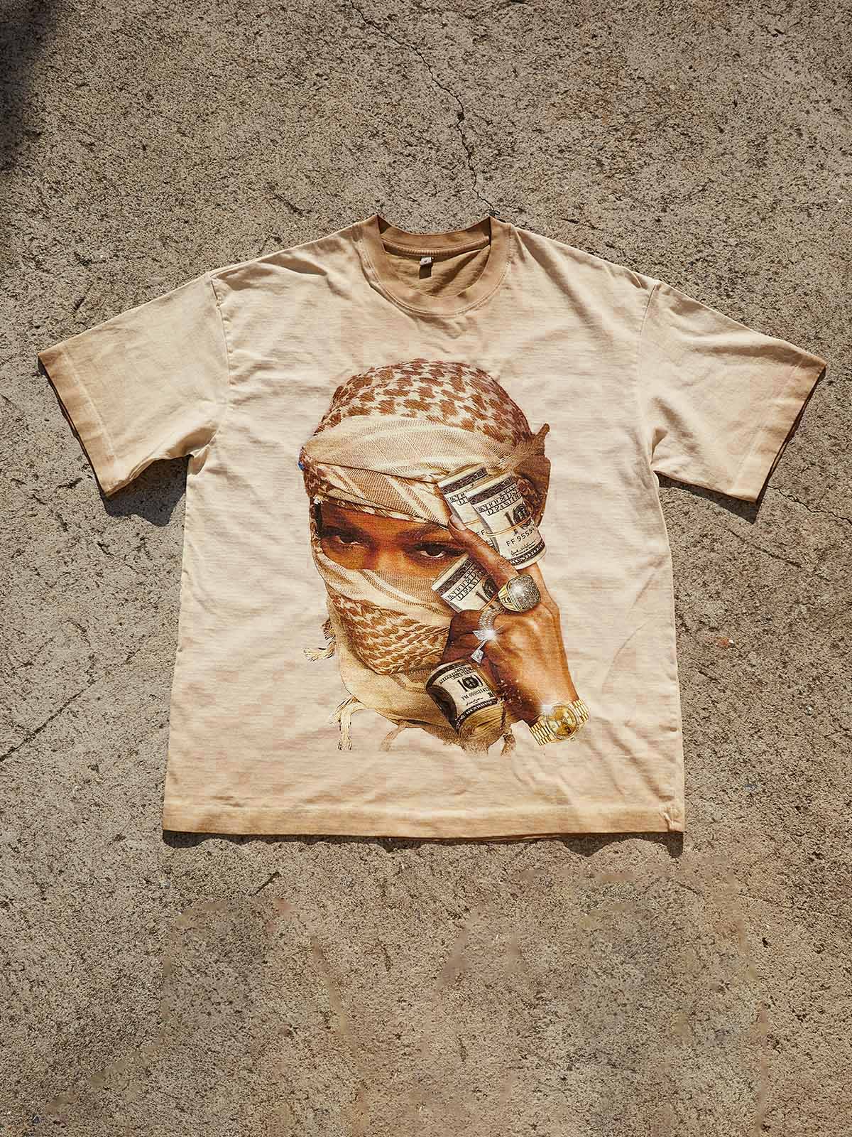 NOISSEY Desert-toned Bandana Graphic T-Shirt