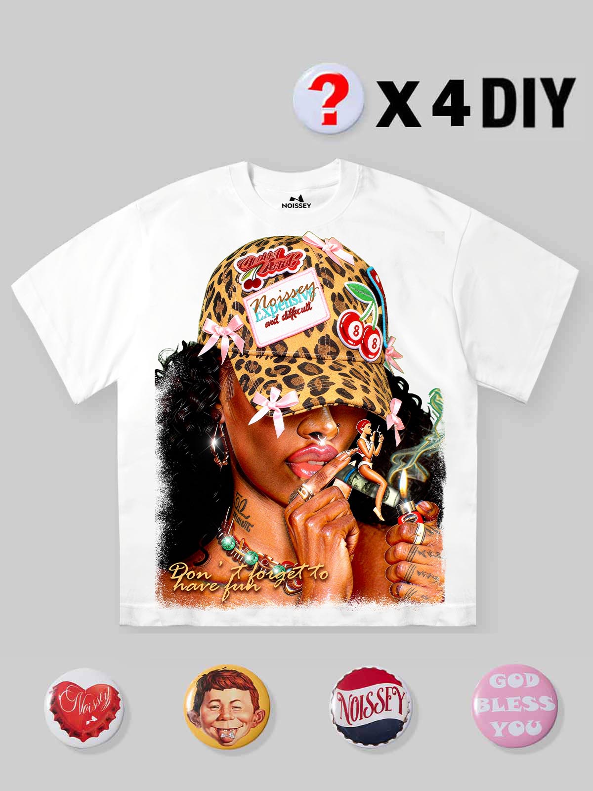 NOISSEY "DON'T FORGET TO HAVE FUN" DIY BADGE TEE - TECH COTTON