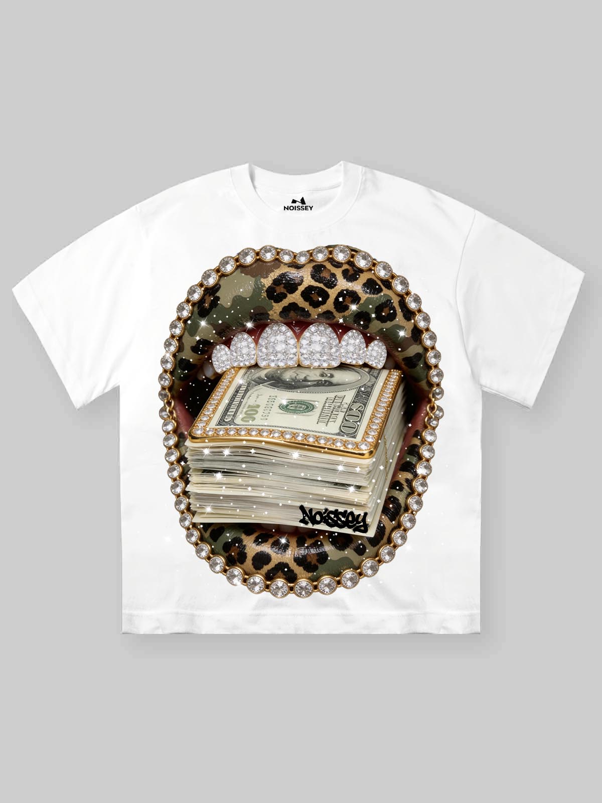 NOISSEY CAMO LEOPARD GRILLS - SHIMMERING DIY ART OVERSIZED TEE