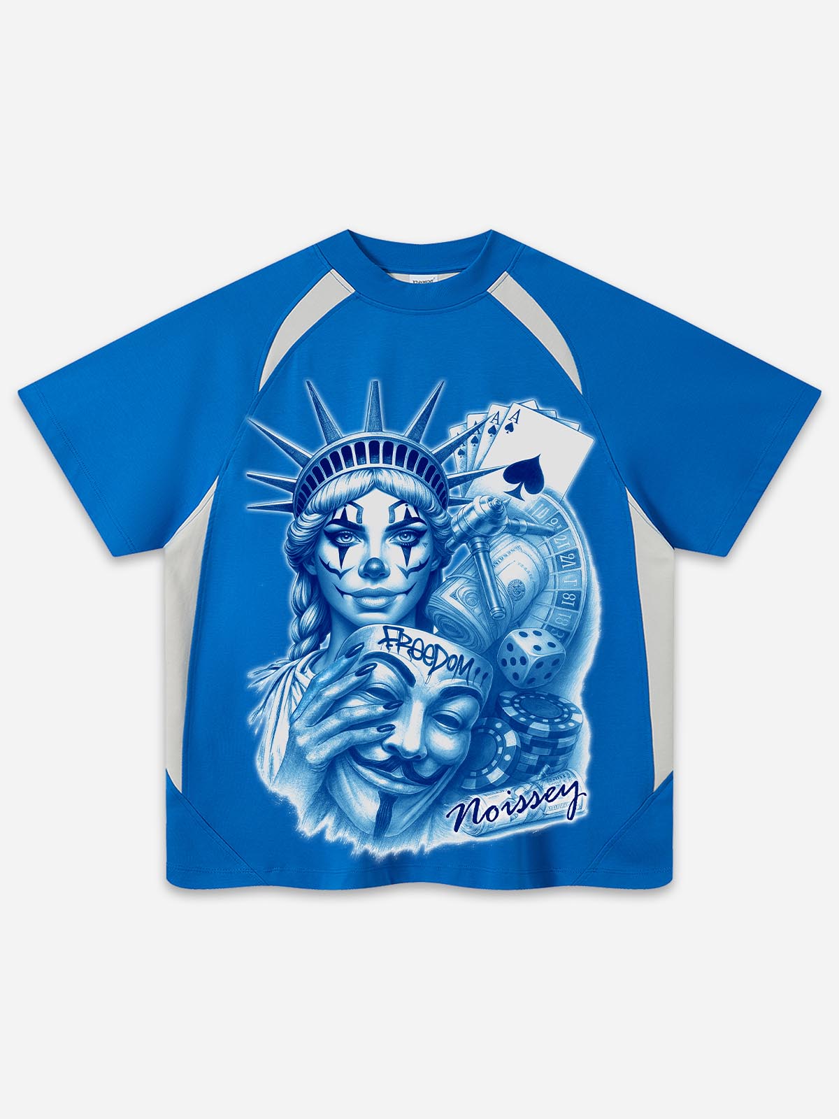 NOISSEY "LIBERTY & JOKER" CHICANO ART TEE - OVERSIZED GRAFFITI PRINT