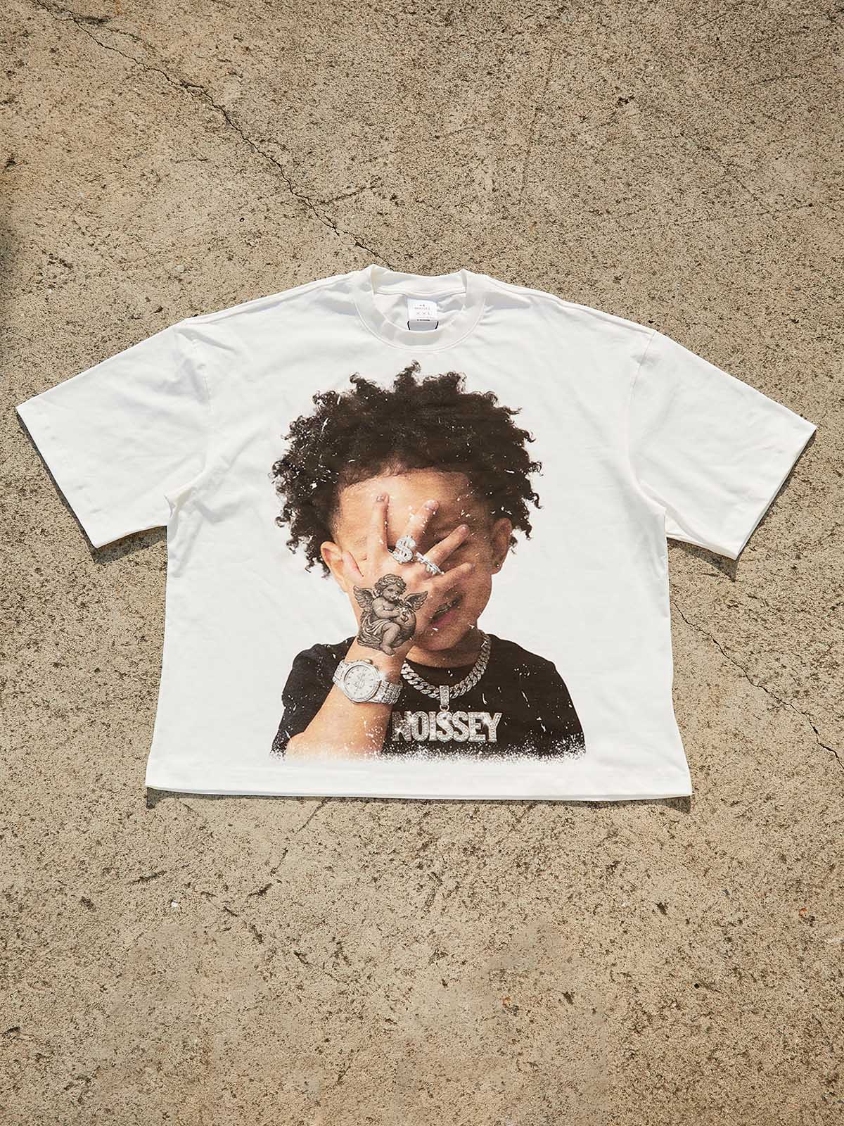 Urban Rebel Angel Child Graphic Tee - Streetwear Oversized T-Shirt