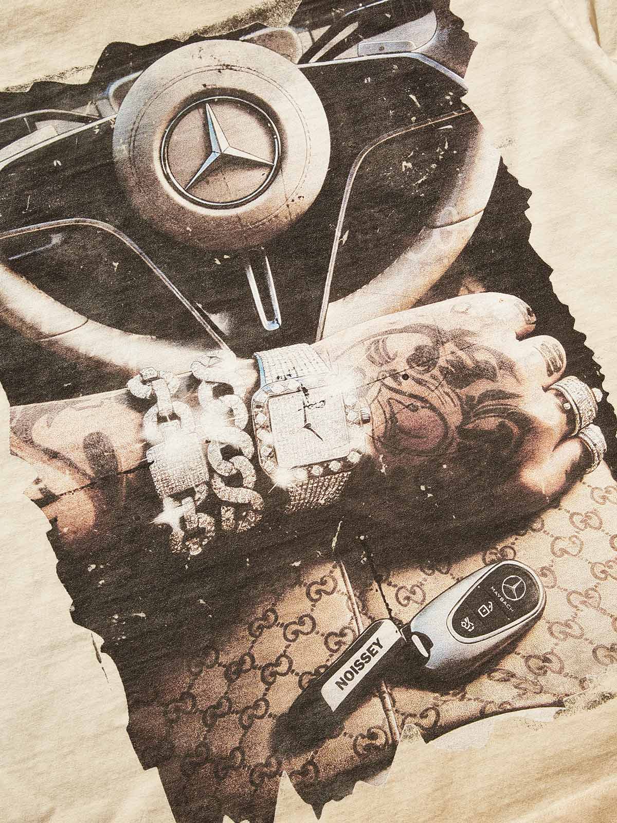 NOISSEY "Instant Luxury" Vintage Washed Graphic Tee - Retro Sand T-Shirt