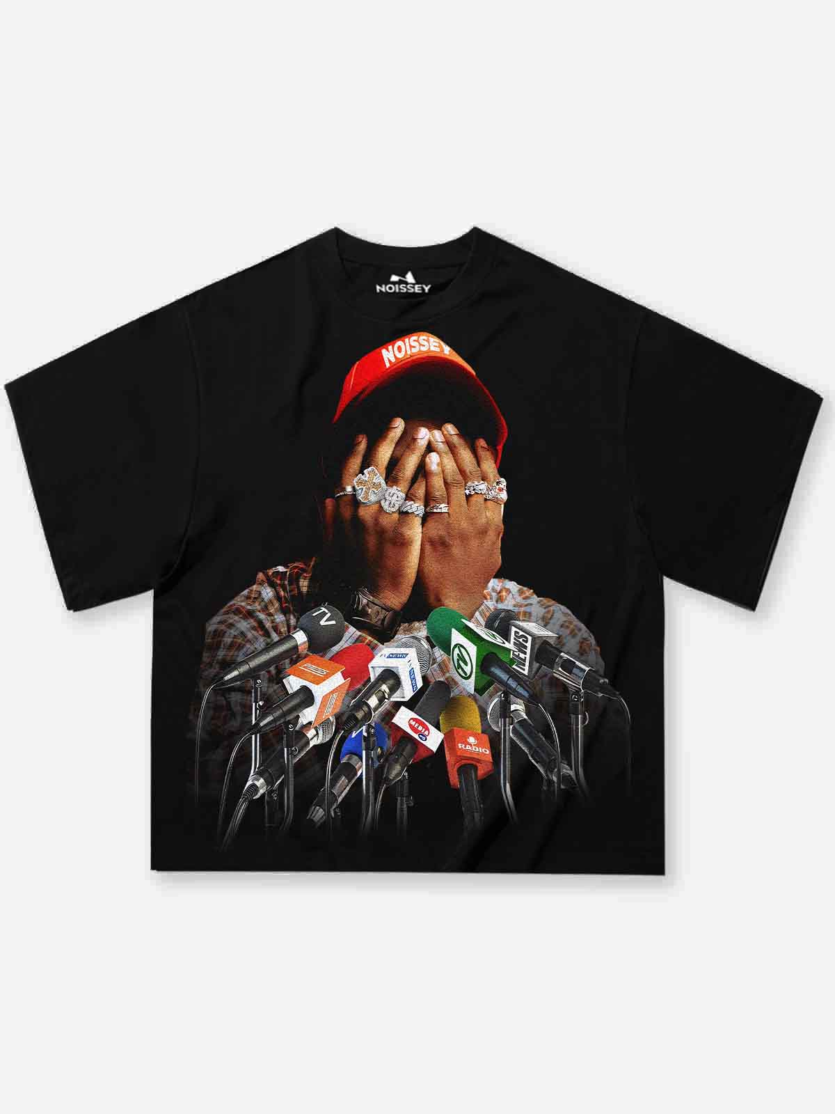 NOISSEY "No Talk" Paparazzi Press Cooling Boxy Tee - Black