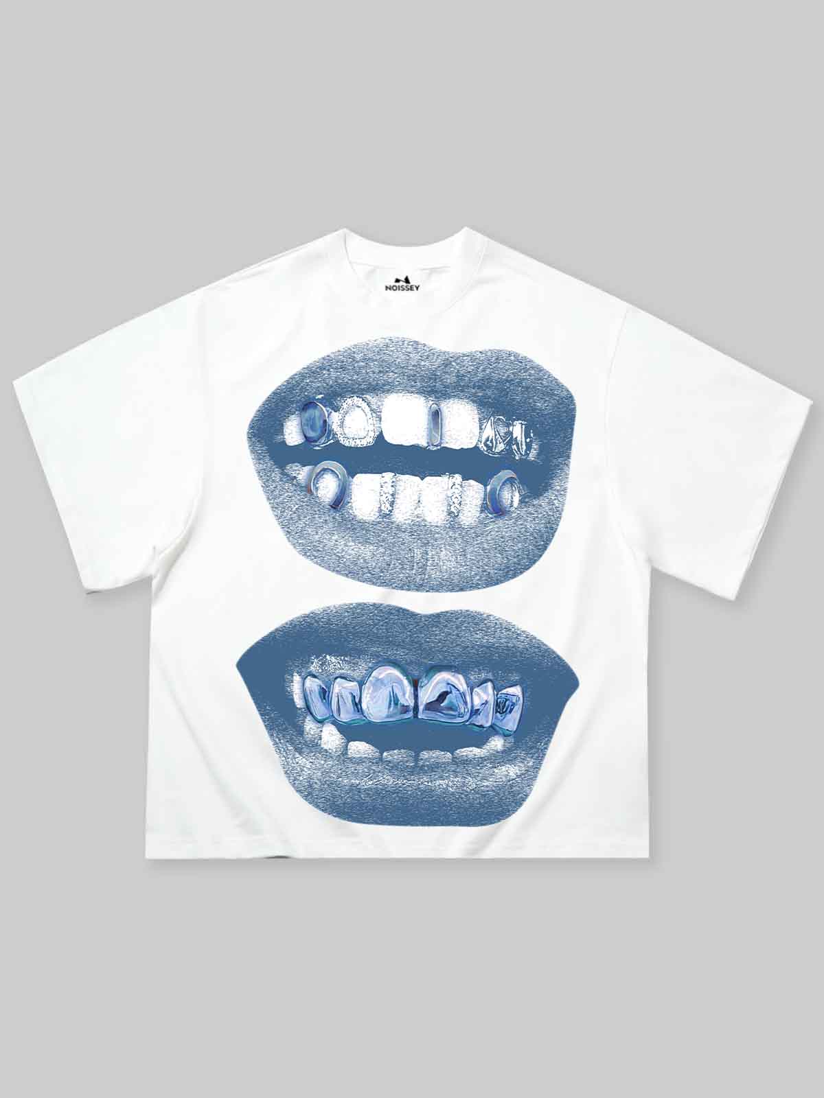 NOISSEY "Double Grillz" Boxy Heavyweight Cooling Tee - White