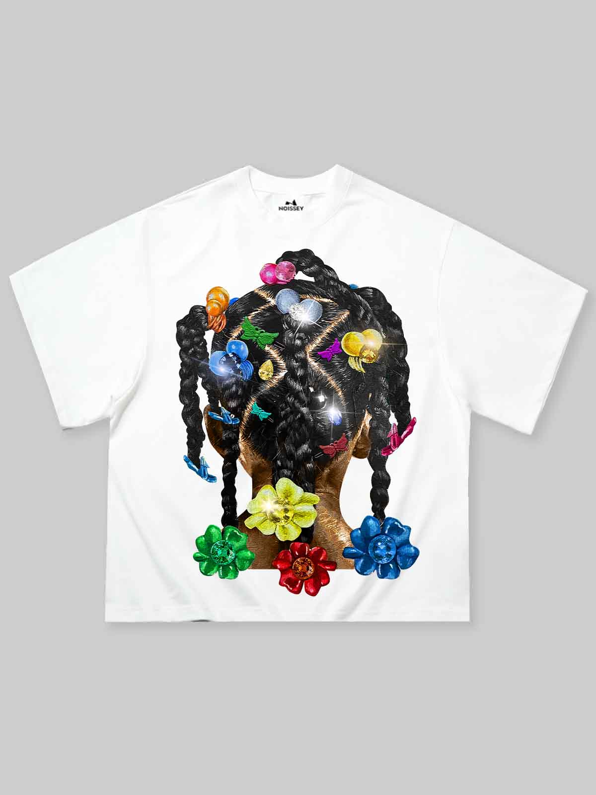 NOISSEY "Y2K Barrette" Braided Hair Cooling Boxy Tee