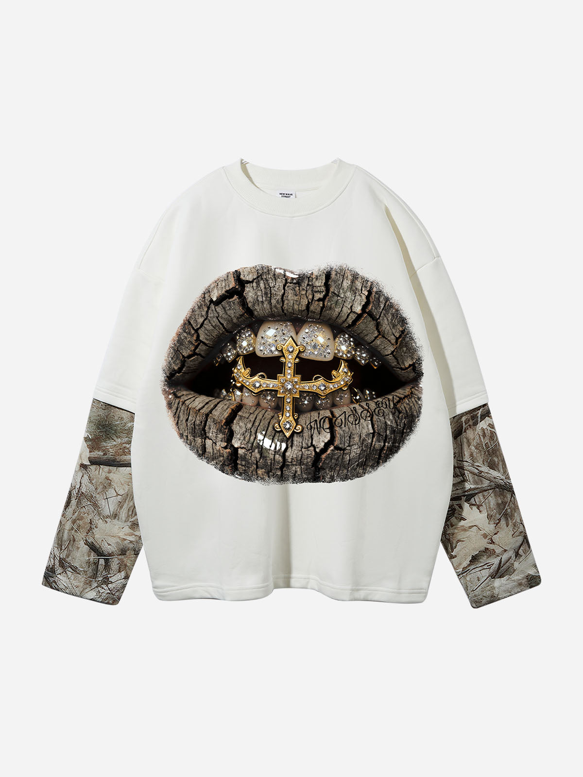 NOISSEY Real Tree Camo "Golden Cross" Layered Long Sleeve