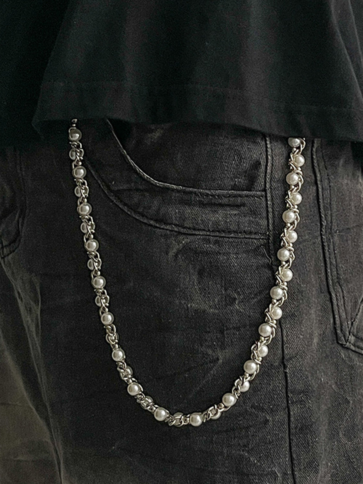 NOISSEY "GOLDEN VINE" PEARL ENTWINED HIP-HOP WAIST CHAIN