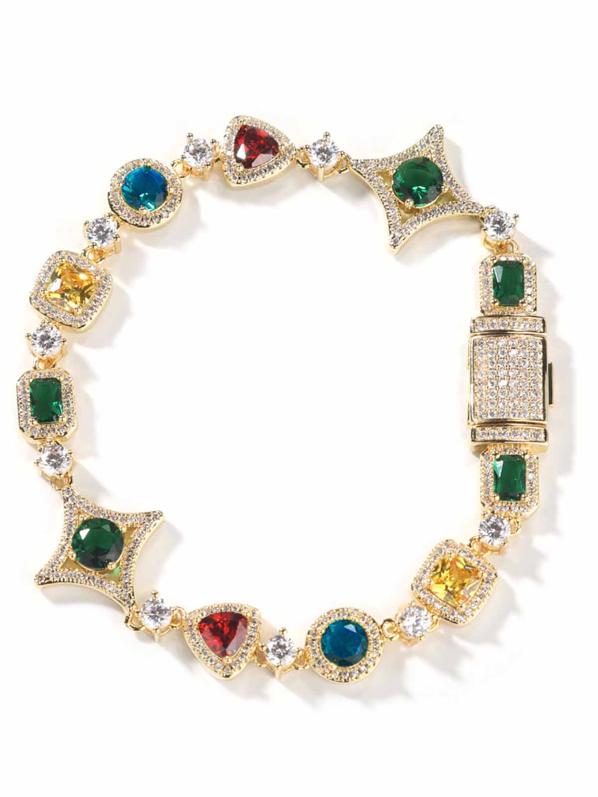 Colored diamond copper inlaid zircon high-end jewelry