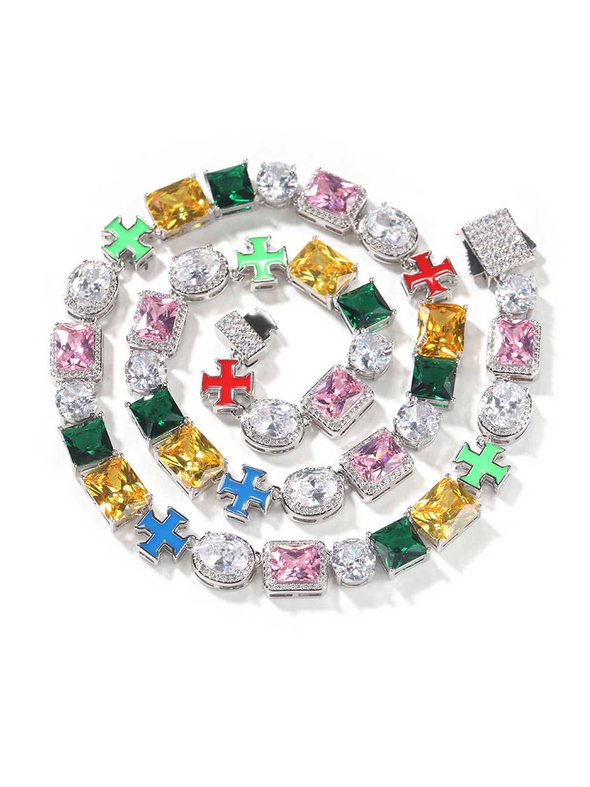 Hip-Hop Colorful Zircon Necklace - Instagram Trendy Dopamine Style