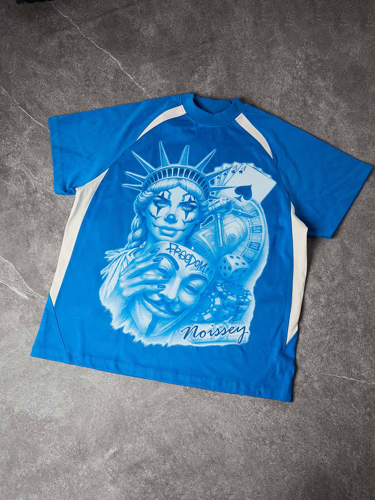 NOISSEY "LIBERTY & JOKER" CHICANO ART TEE - OVERSIZED GRAFFITI PRINT