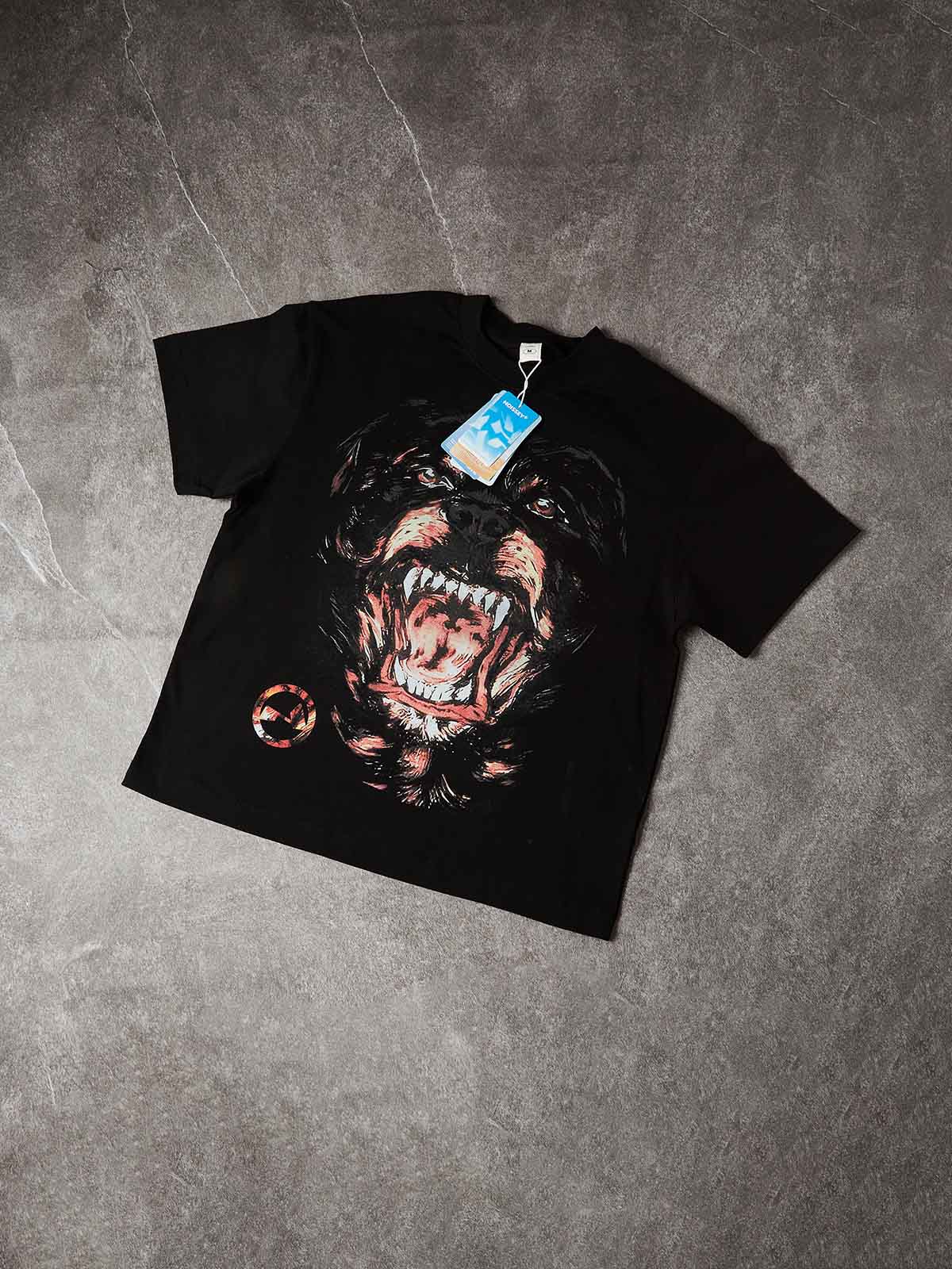 NOISSEY "FEROCIOUS HOUND" DARK ART PRINT - OVERSIZED GRAPHIC TEE