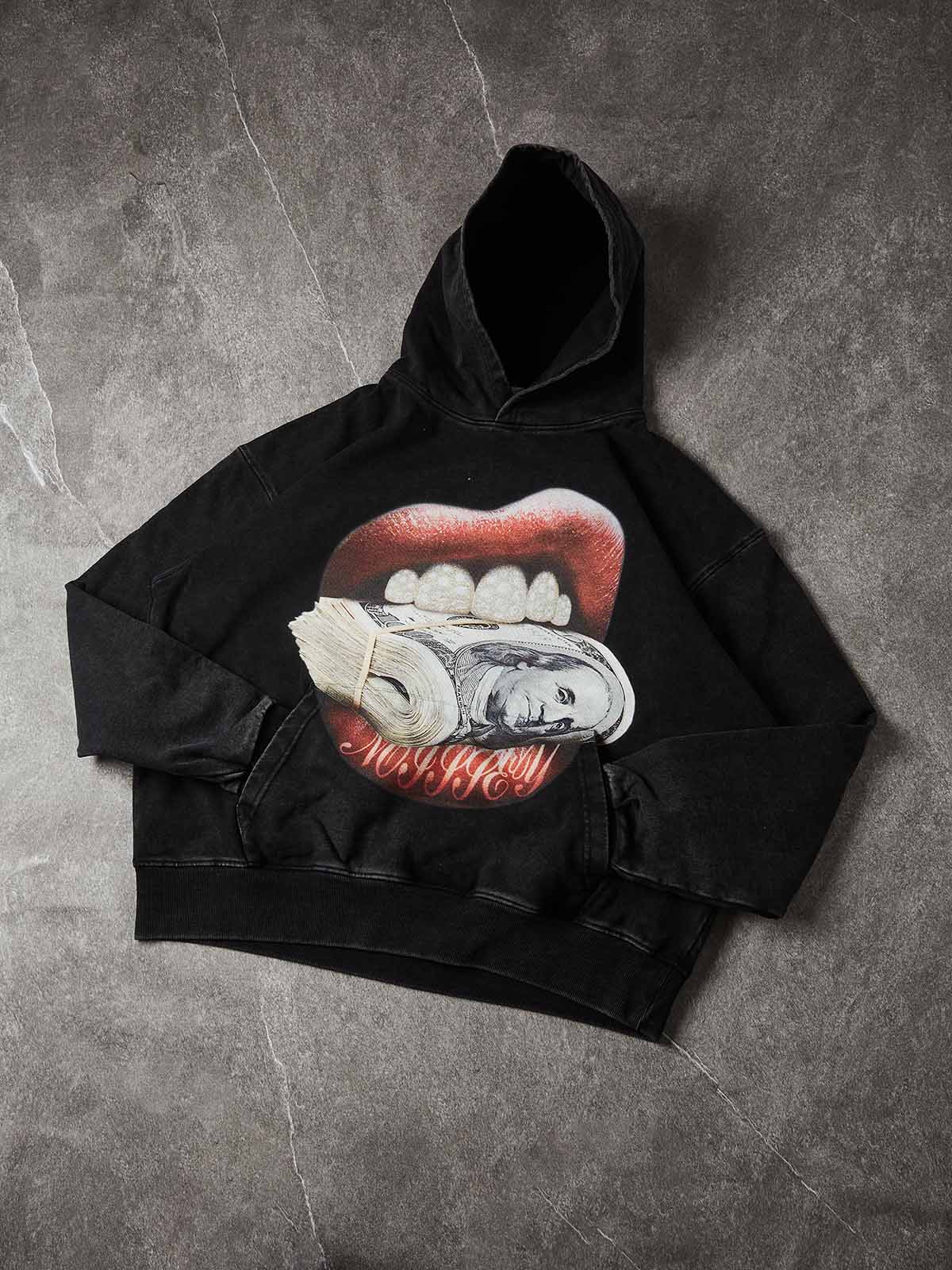 NOISSEY "MONEY BITE" ICED OUT GRILLS PREMIUM STREETWEAR HOODIE