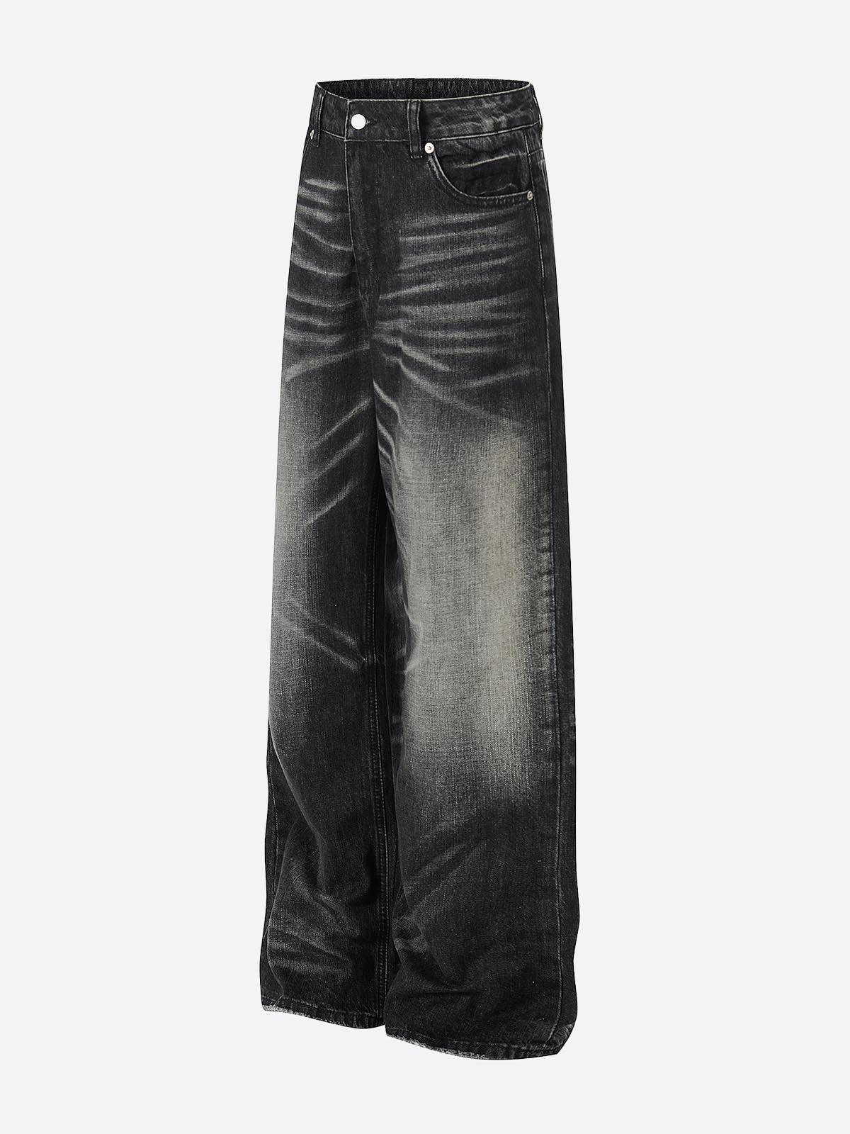 Vintage Washed Straight-Leg Wide-Fit Jeans