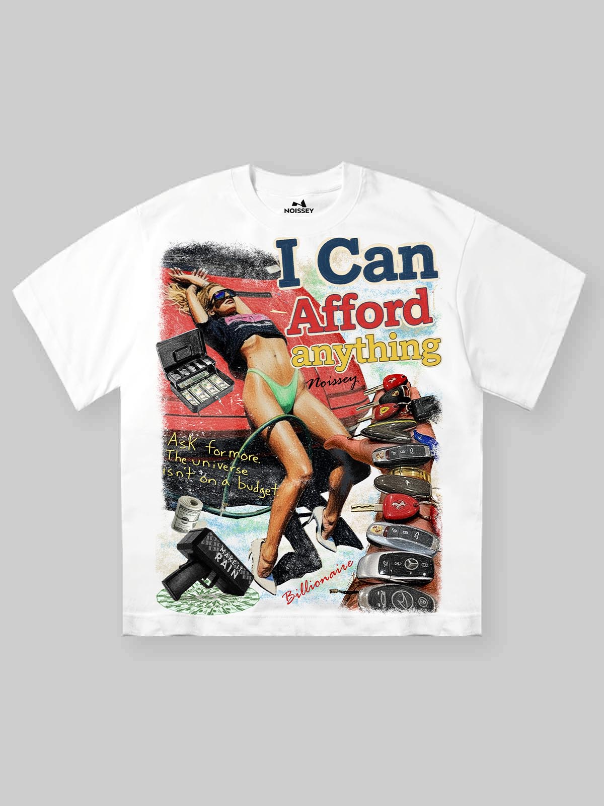 I Can Afford Anything" Vintage Collage Graphic Streetwear Manifestation Oversized T-Shirt